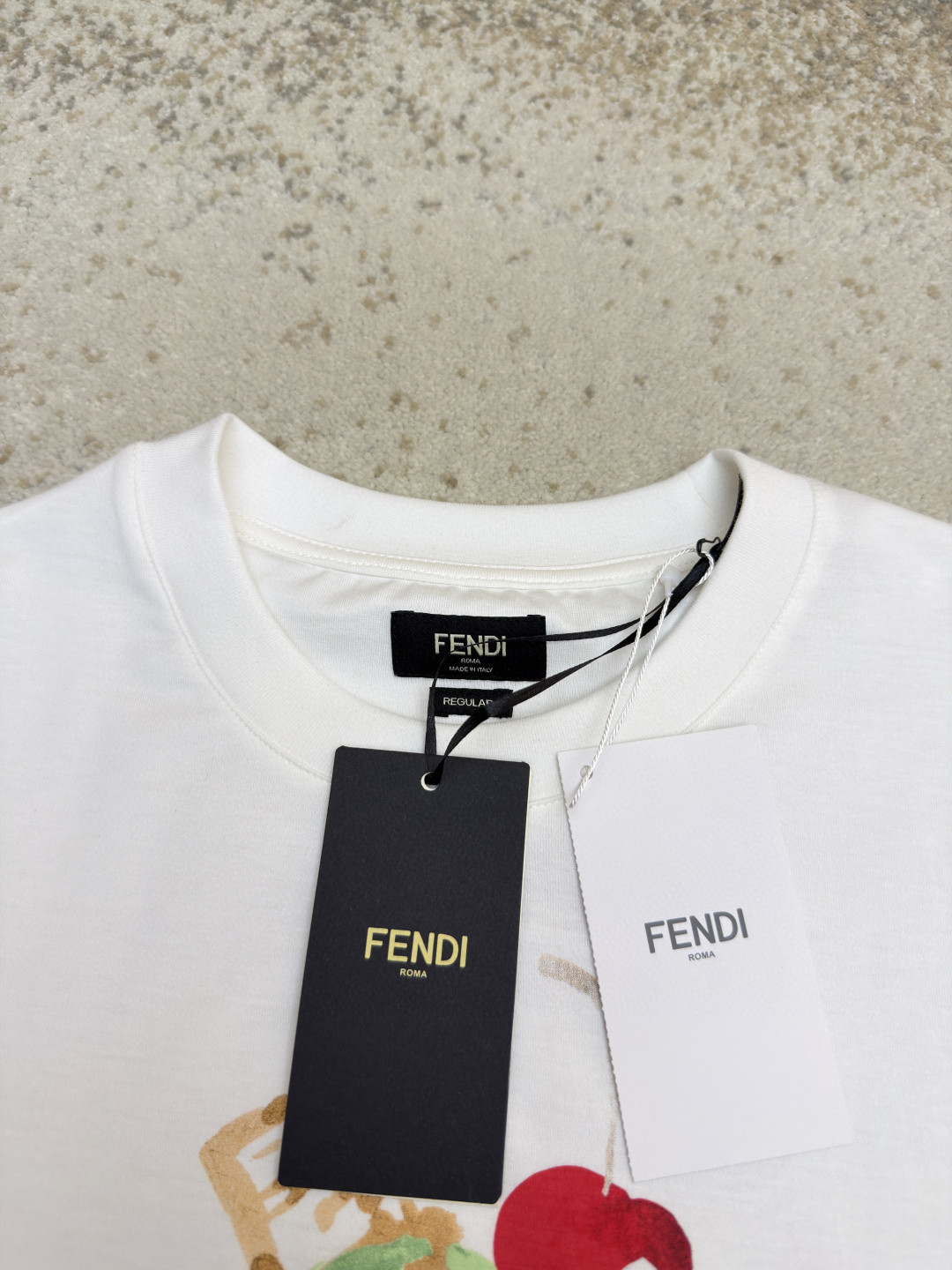 FENDI 芬迪 圣代雪糕圆领T恤 短袖 套头 夏季 白色 A0 FY0936B05MF0H0G