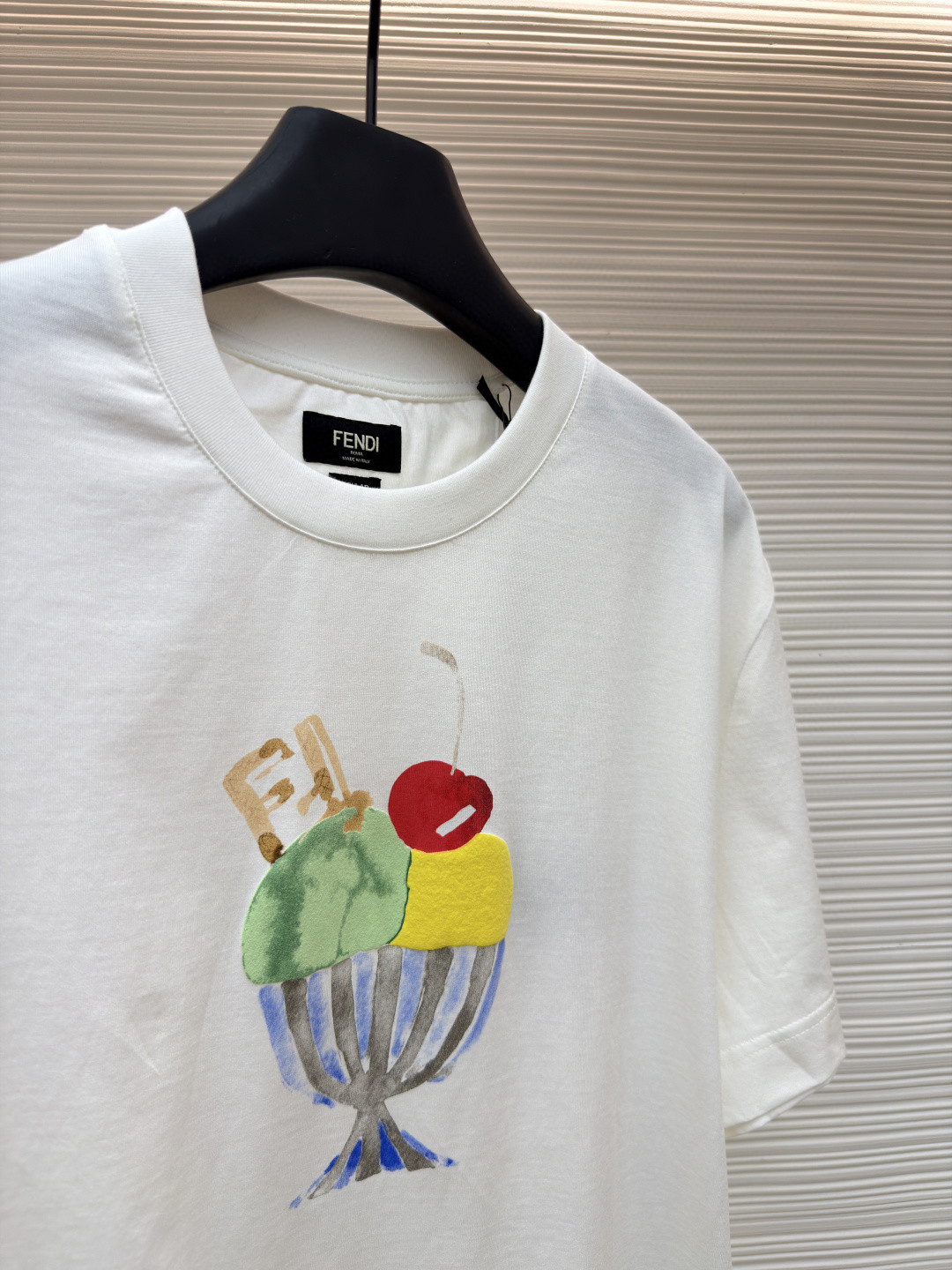 FENDI 芬迪 圣代雪糕圆领T恤 短袖 套头 夏季 白色 A0 FY0936B05MF0H0G
