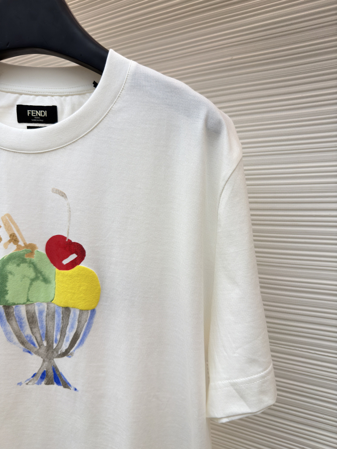 FENDI 芬迪 圣代雪糕圆领T恤 短袖 套头 夏季 白色 A0 FY0936B05MF0H0G