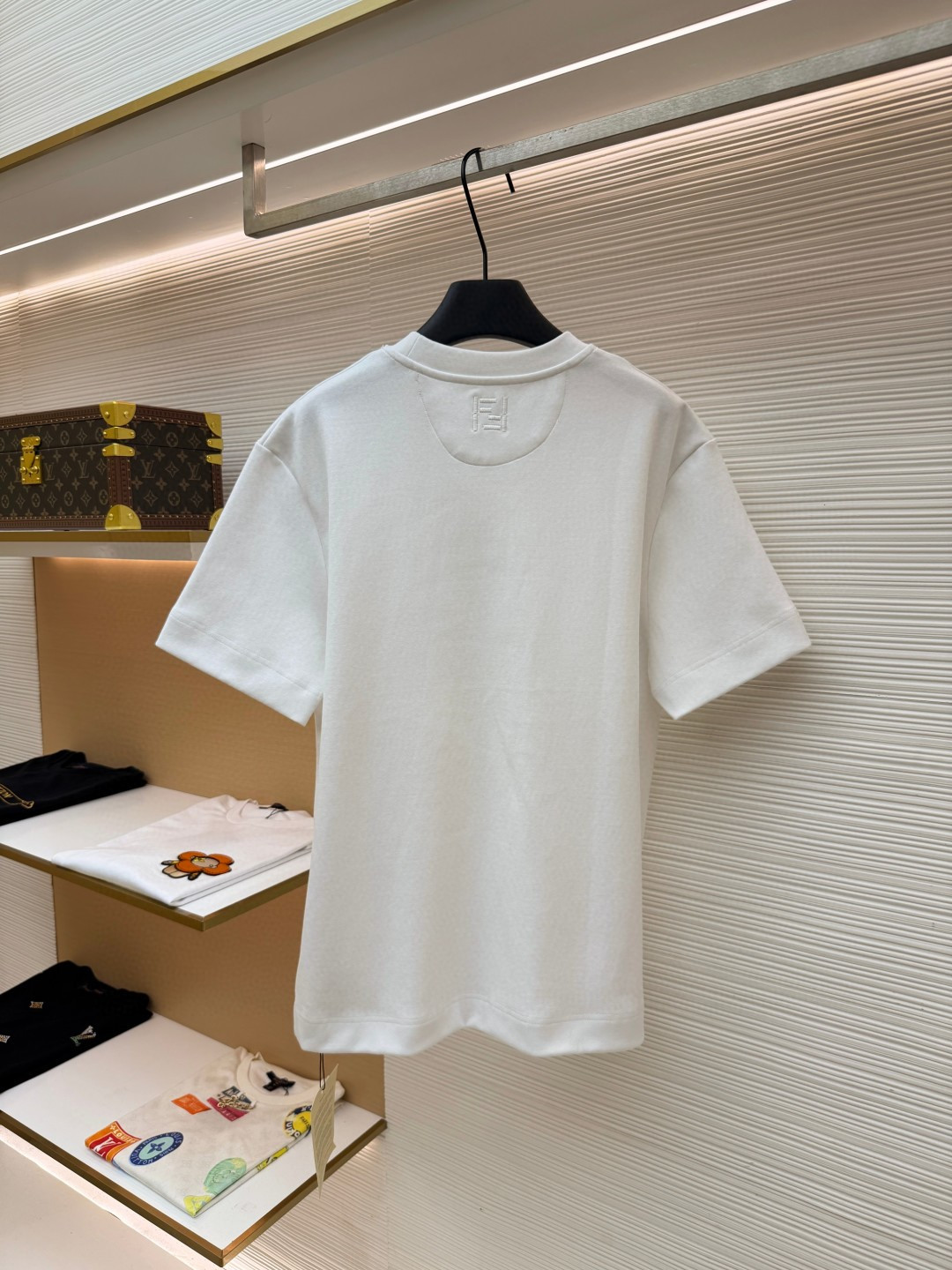FENDI 芬迪 缎带口袋圆领短袖 T恤 夏款 白色 黑色 A0 FY0936AYXYF0QA0