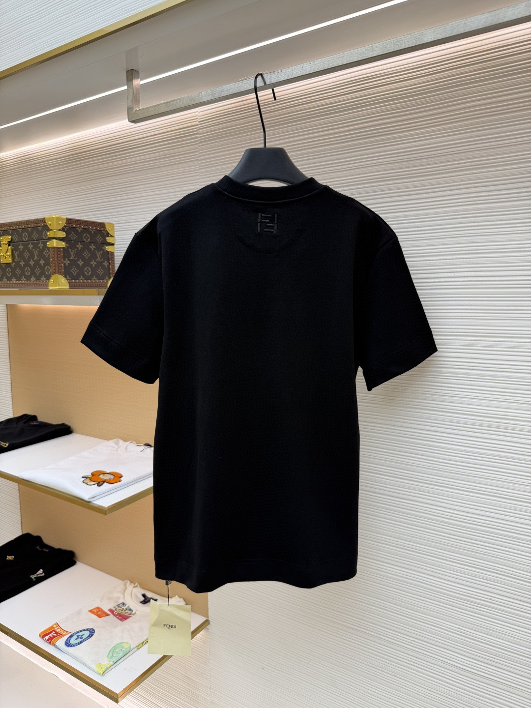 FENDI 芬迪 缎带口袋圆领短袖 T恤 夏款 白色 黑色 A0 FY0936AYXYF0QA0