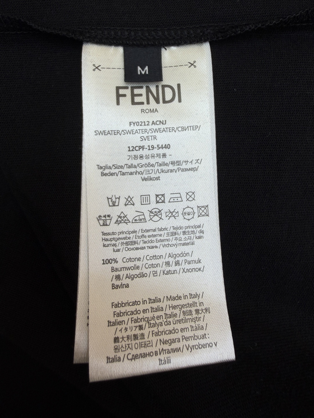 FENDI 芬迪 彩F拉链口袋圆领T恤 短袖 套头 夏季 黑色 A0 FY1257AU1WF0QA1