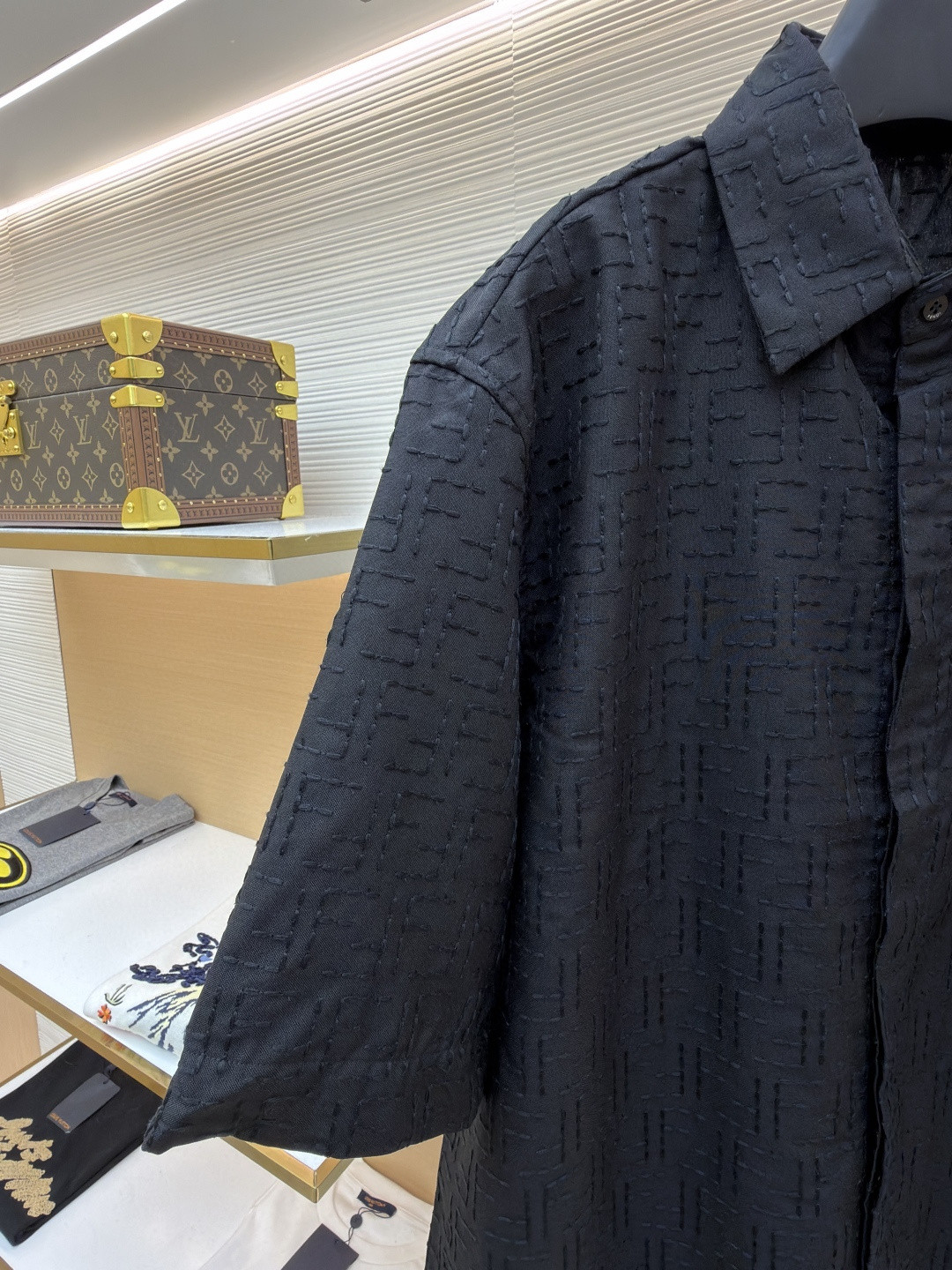 FENDI 芬迪 全幅FF衬衫 短袖 夏季 黑色 B0 FS1317AU6YF0QA1