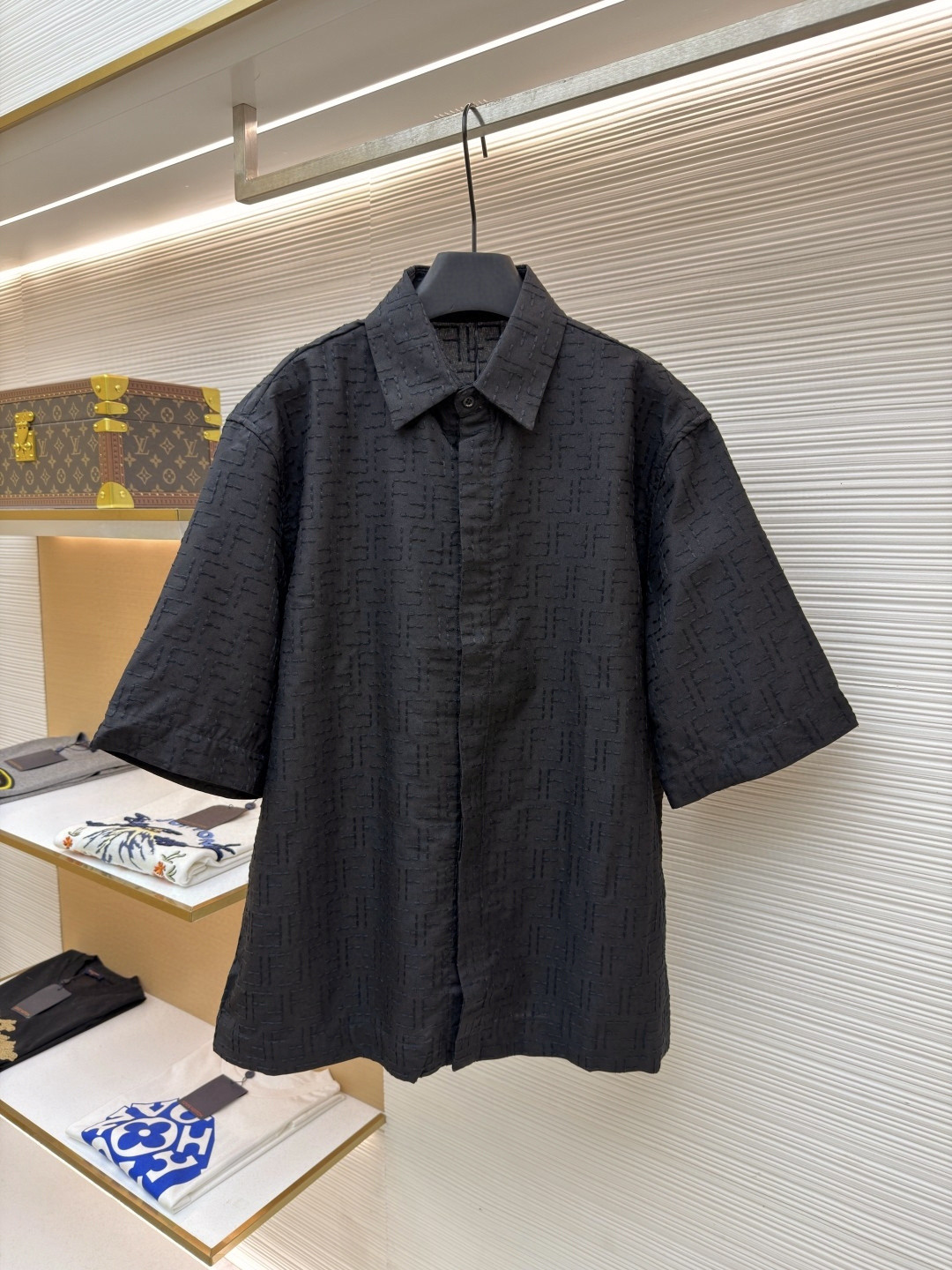 FENDI 芬迪 全幅FF衬衫 短袖 夏季 黑色 B0 FS1317AU6YF0QA1