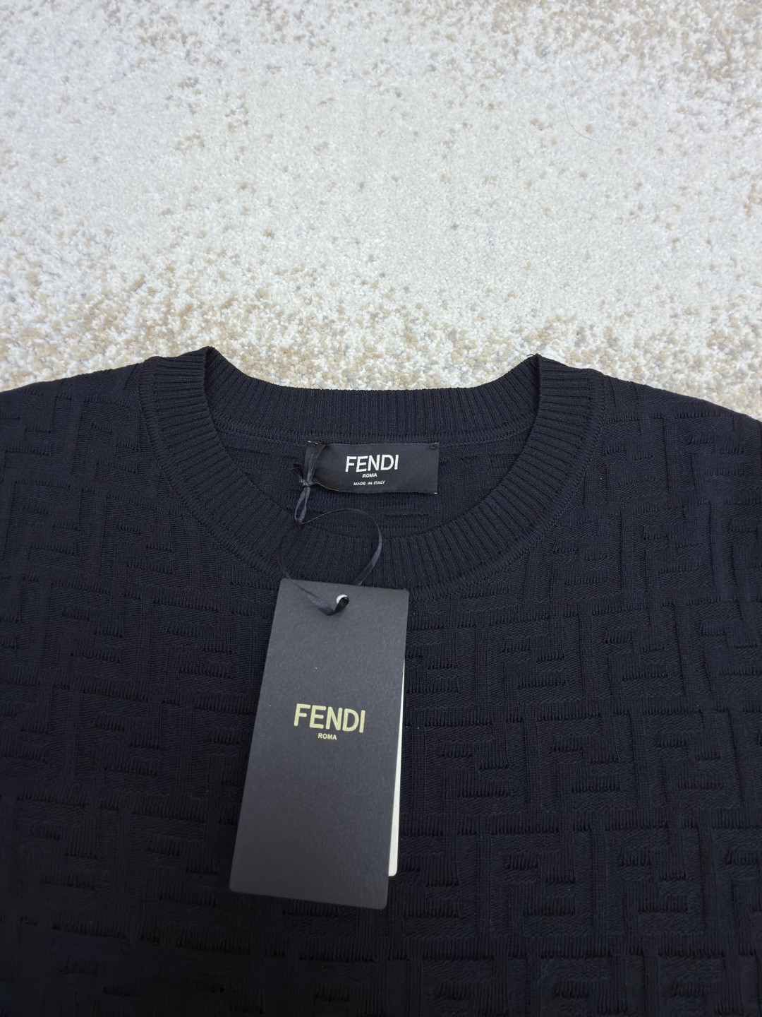 FENDI 芬迪 满印FF针织短袖 T恤 夏款 白色 黑色 A7