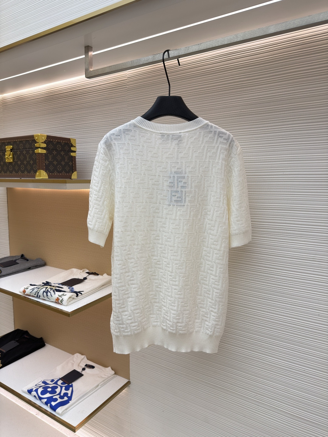 FENDI 芬迪 满印FF针织短袖 T恤 夏款 白色 黑色 A7