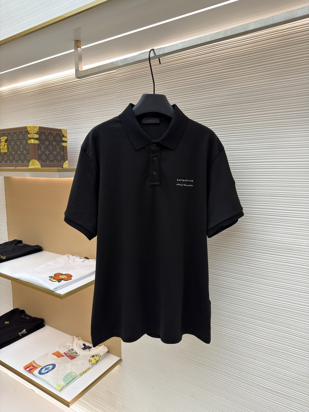 Moncler 蒙口 字母印花标识Polo衫 短袖 T恤 夏季 黑色 A0 L10918A0000989A16999