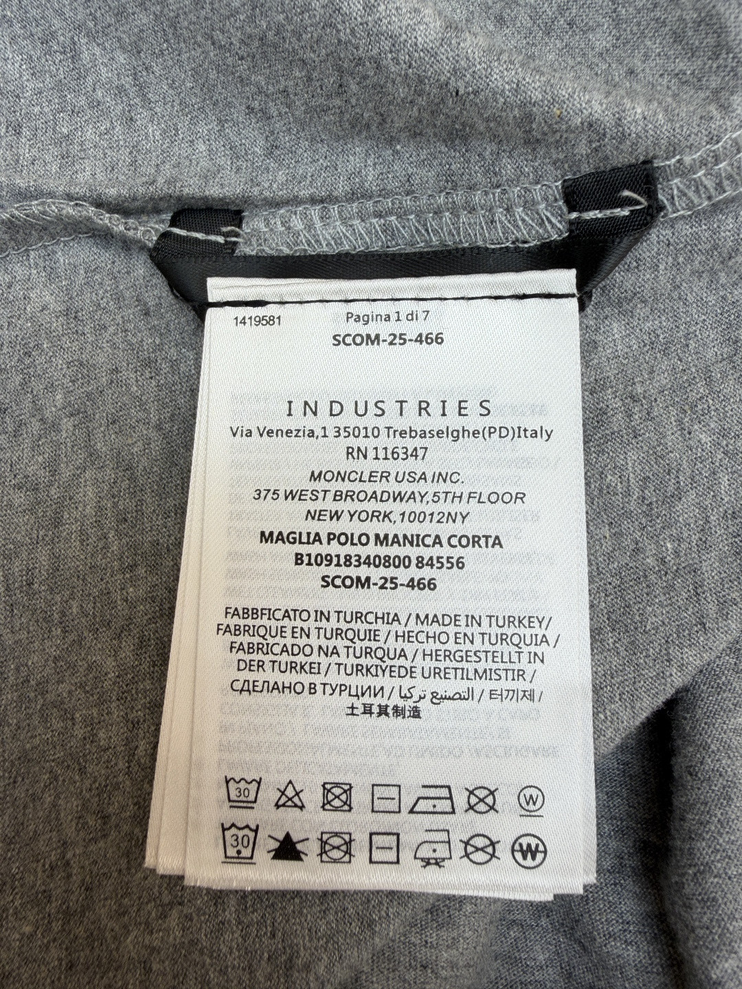 Moncler 蒙口 标识圆领短袖 T恤 夏季 灰色 黑色 A0 8C00026-829H8-3P1