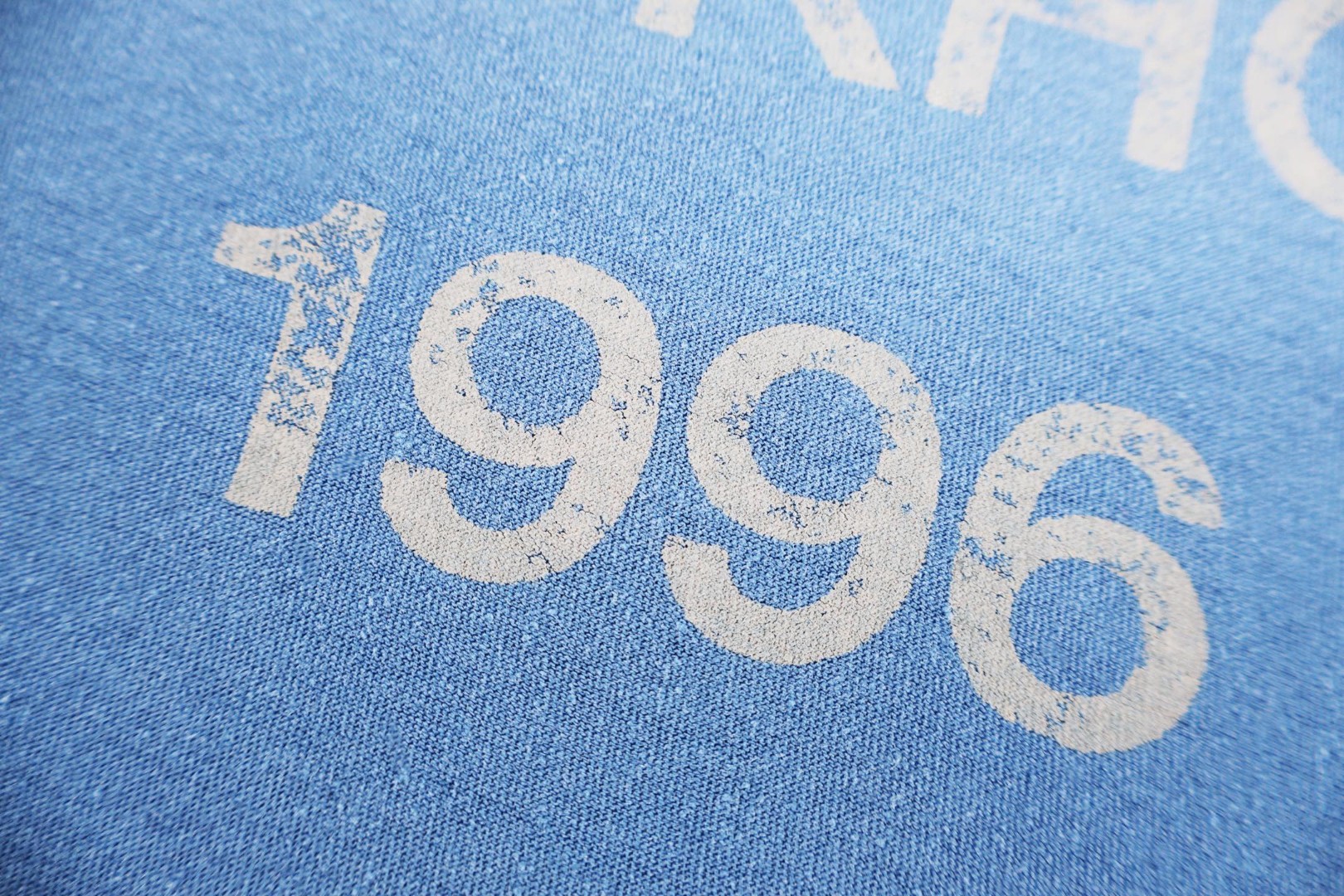 Acne Studios 喷绘做旧徽标圆领T恤 短袖 蓝色 A0 CL0196