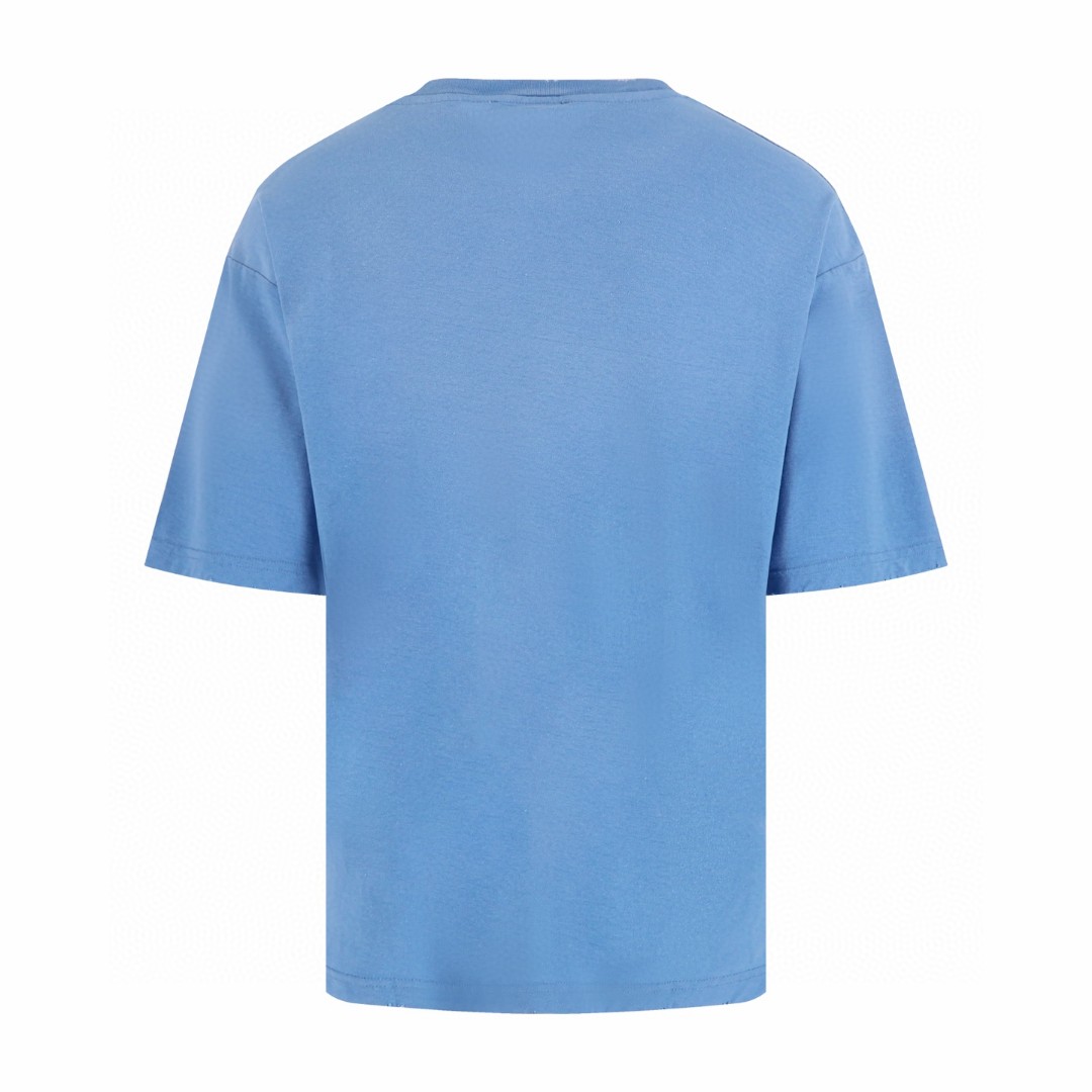 Acne Studios 喷绘做旧徽标圆领T恤 短袖 蓝色 A0 CL0196