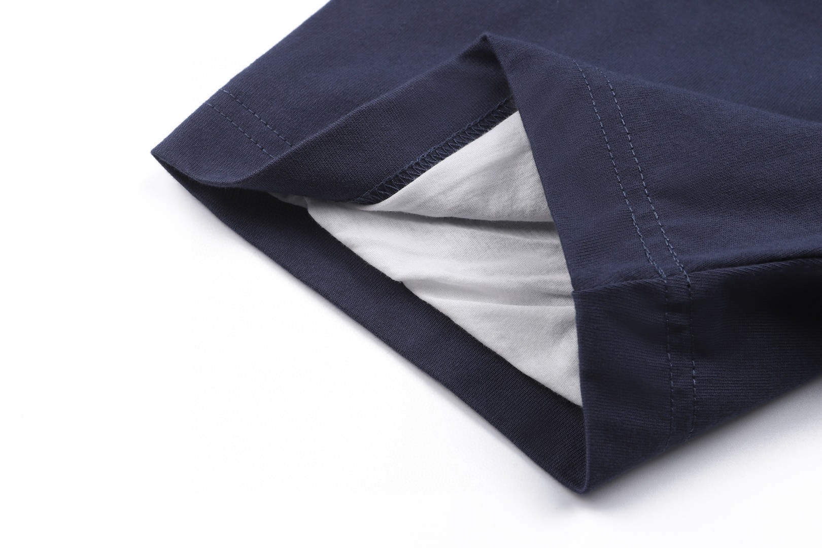 Balenciaga 巴黎世家 双层假两件可乐刺绣圆领短袖 T恤 夏季 藏青色 A5 