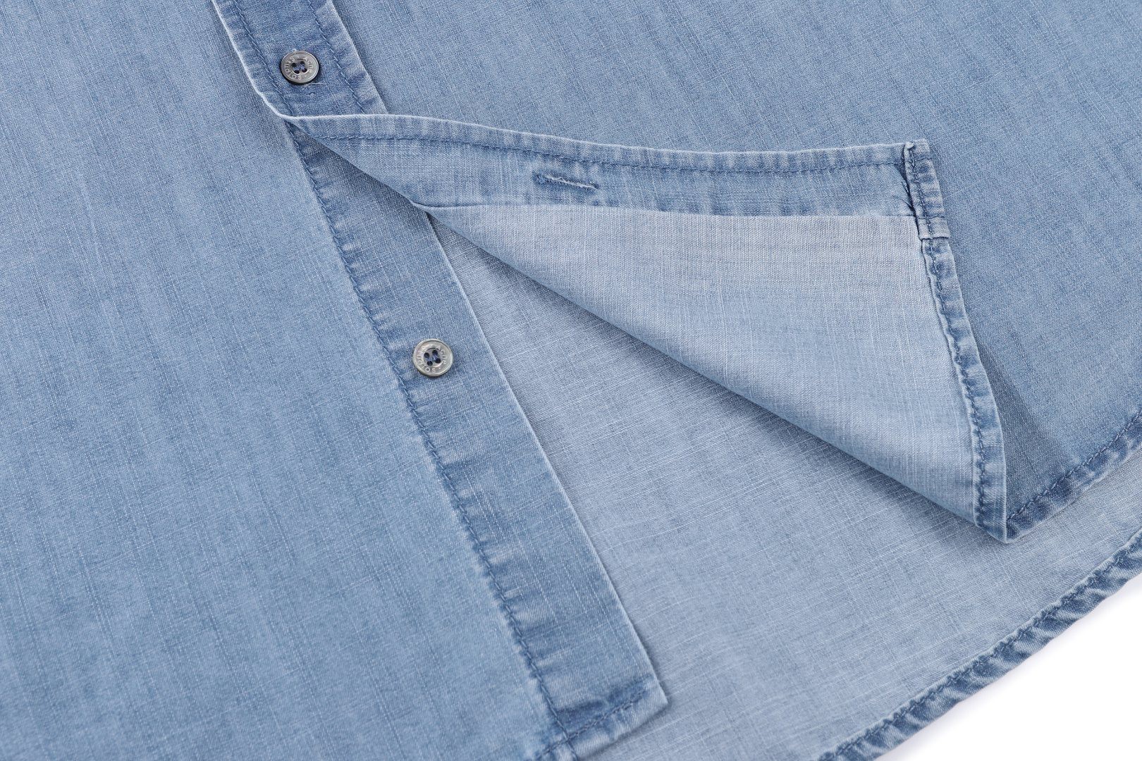 Acne Studios 1996系列 徽标牛仔衬衫 短袖 外套 蓝色 B0 BB0617-AUZ