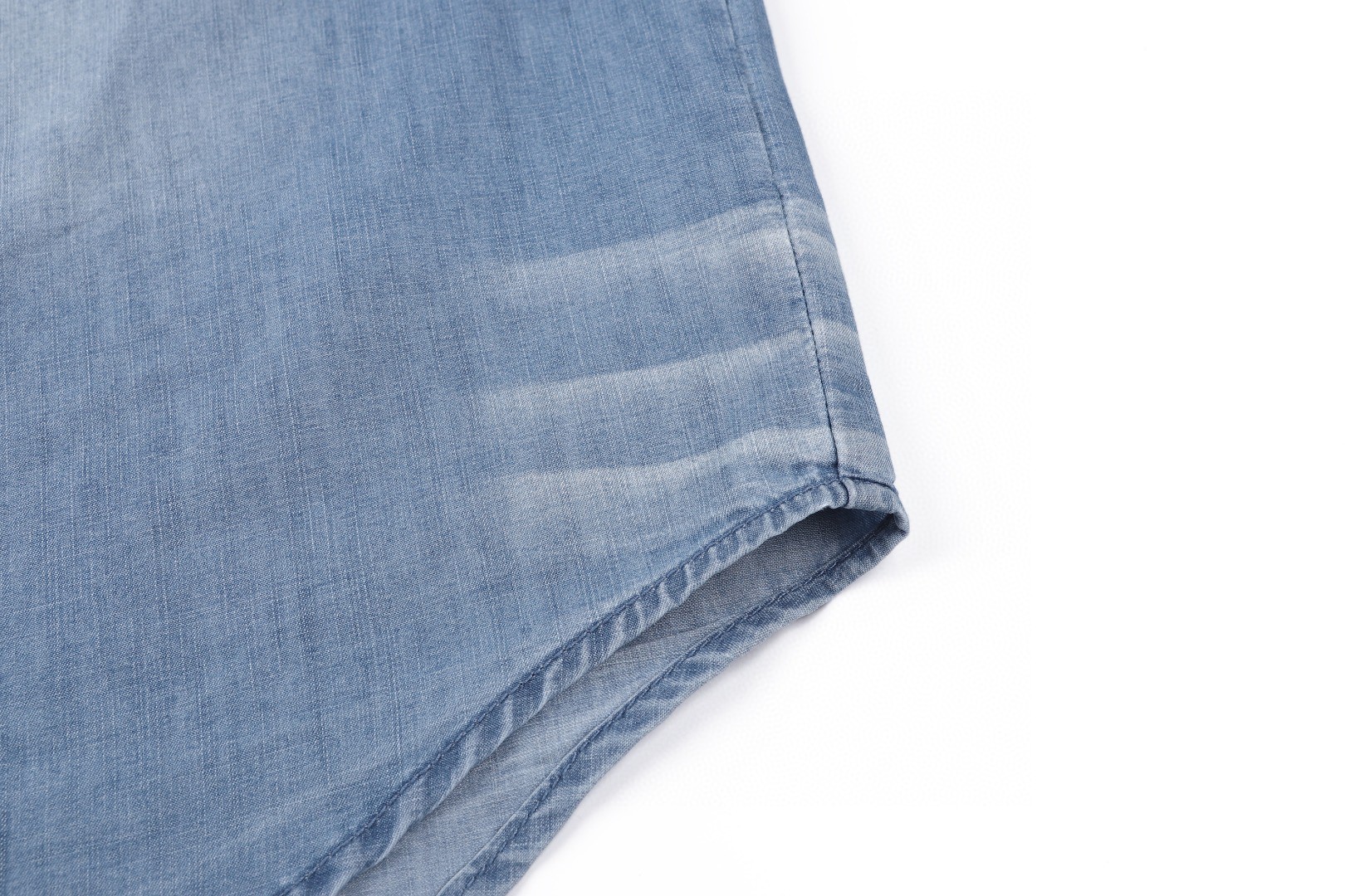 Acne Studios 1996系列 徽标牛仔衬衫 短袖 外套 蓝色 B0 BB0617-AUZ