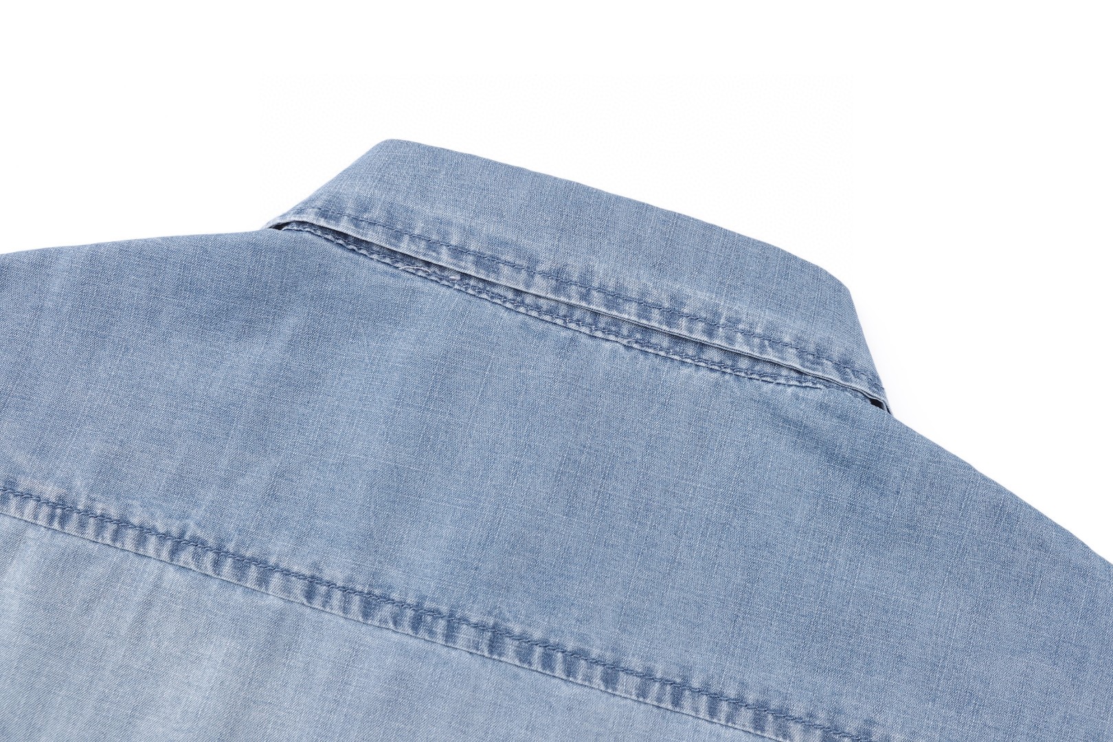 Acne Studios 1996系列 徽标牛仔衬衫 短袖 外套 蓝色 B0 BB0617-AUZ