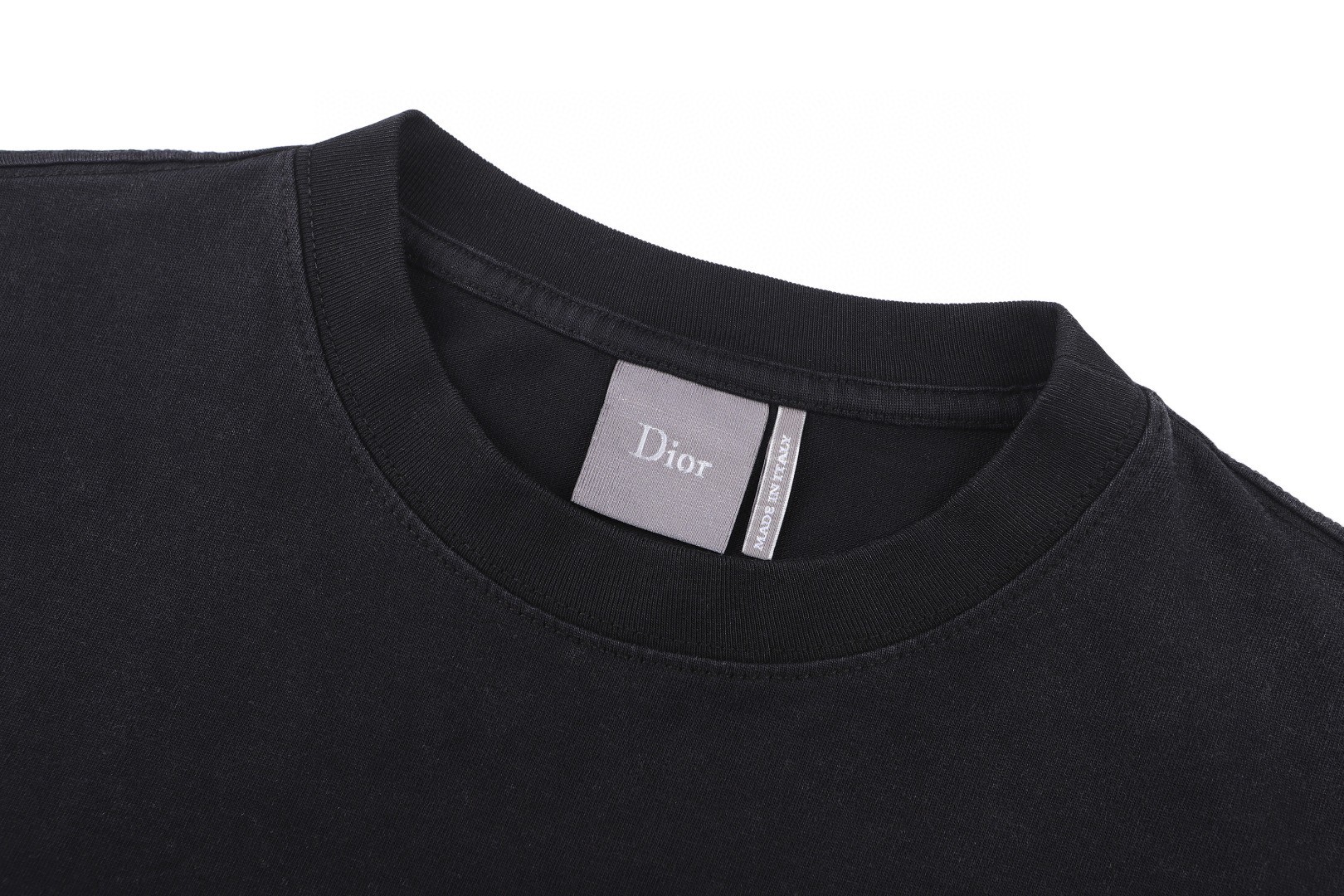 DIOR 迪奥 皮革标志圆领短袖 T恤 夏季 白色 灰色 A0 683J696G3036-C001