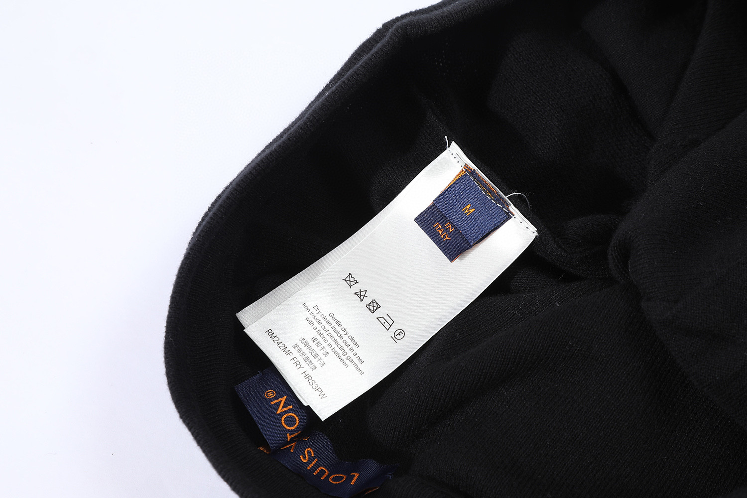 LOUIS VUITTON 路易威登 LV 压纹贴饰毛织松紧腰短裤 休闲裤 裤子 五分裤 黑色 B0 1ABJ1N