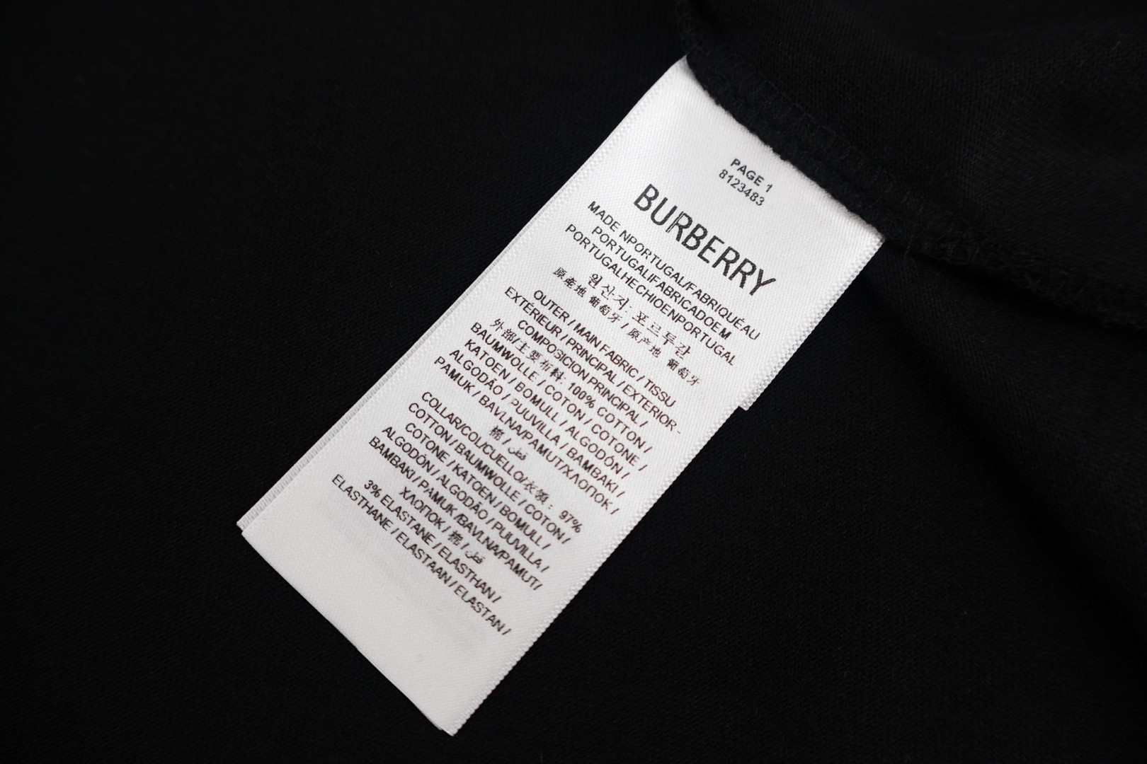 Burberry 巴宝莉 沙滩躺椅格纹元素圆领Tee 短袖 T恤 白色 黑色 A0 81234831