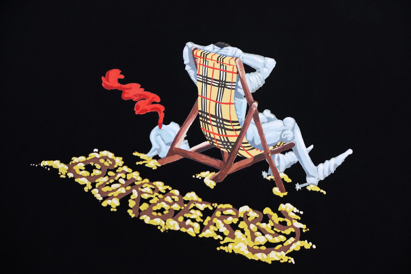 Burberry 巴宝莉 沙滩躺椅格纹元素圆领Tee 短袖 T恤 白色 黑色 A0 81234831