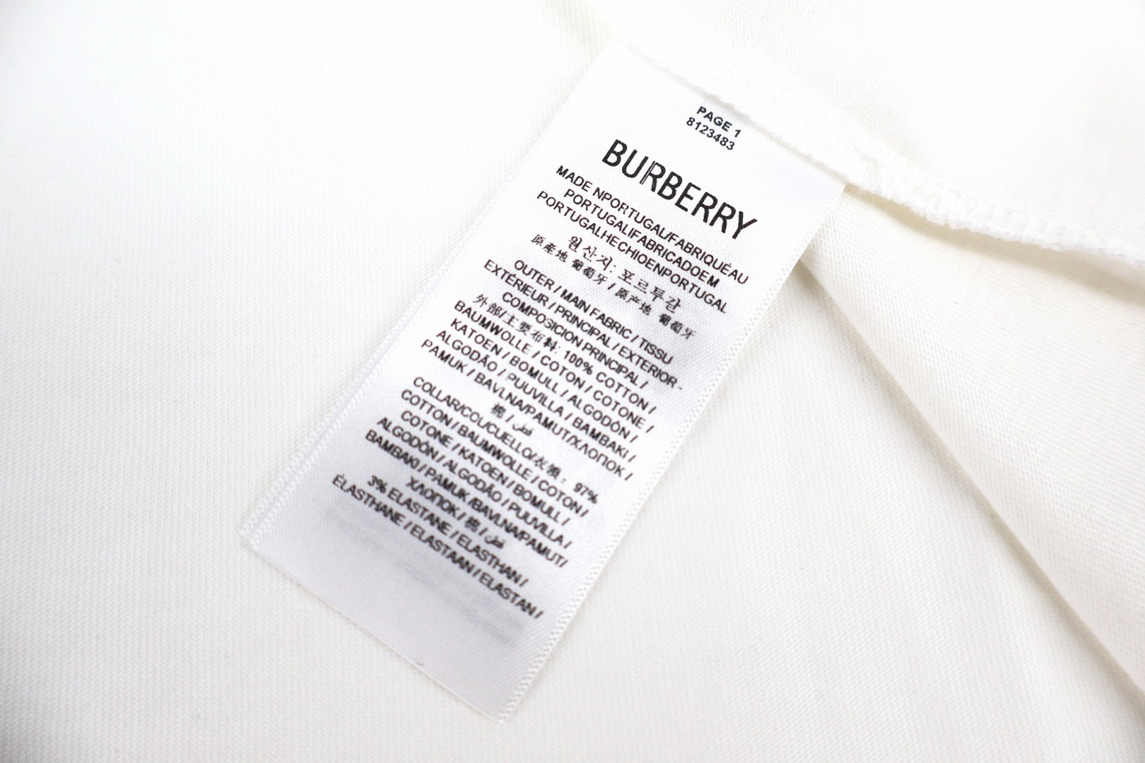 Burberry 巴宝莉 沙滩躺椅格纹元素圆领Tee 短袖 T恤 白色 黑色 A0 81234831