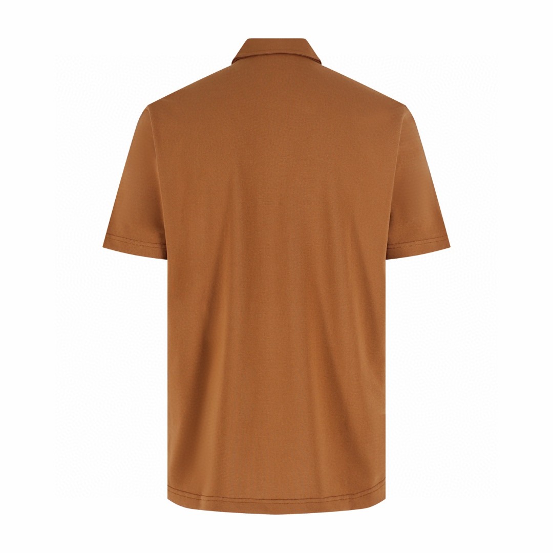 Loro Piana LP 标识刺绣Polo衫 短袖 夏季 白色 绿色 棕色 A2 