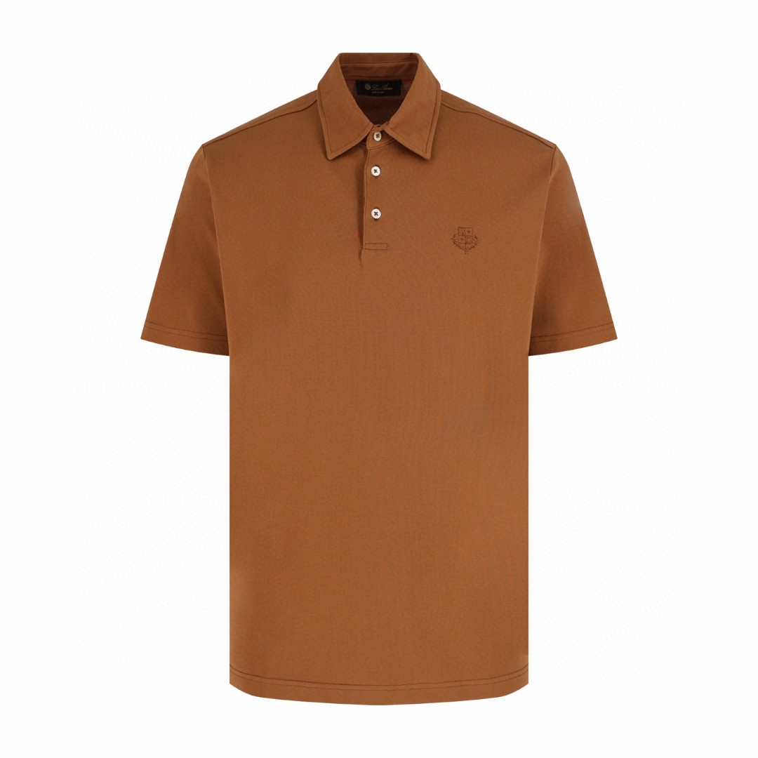 Loro Piana LP 标识刺绣Polo衫 短袖 夏季 白色 绿色 棕色 A2 
