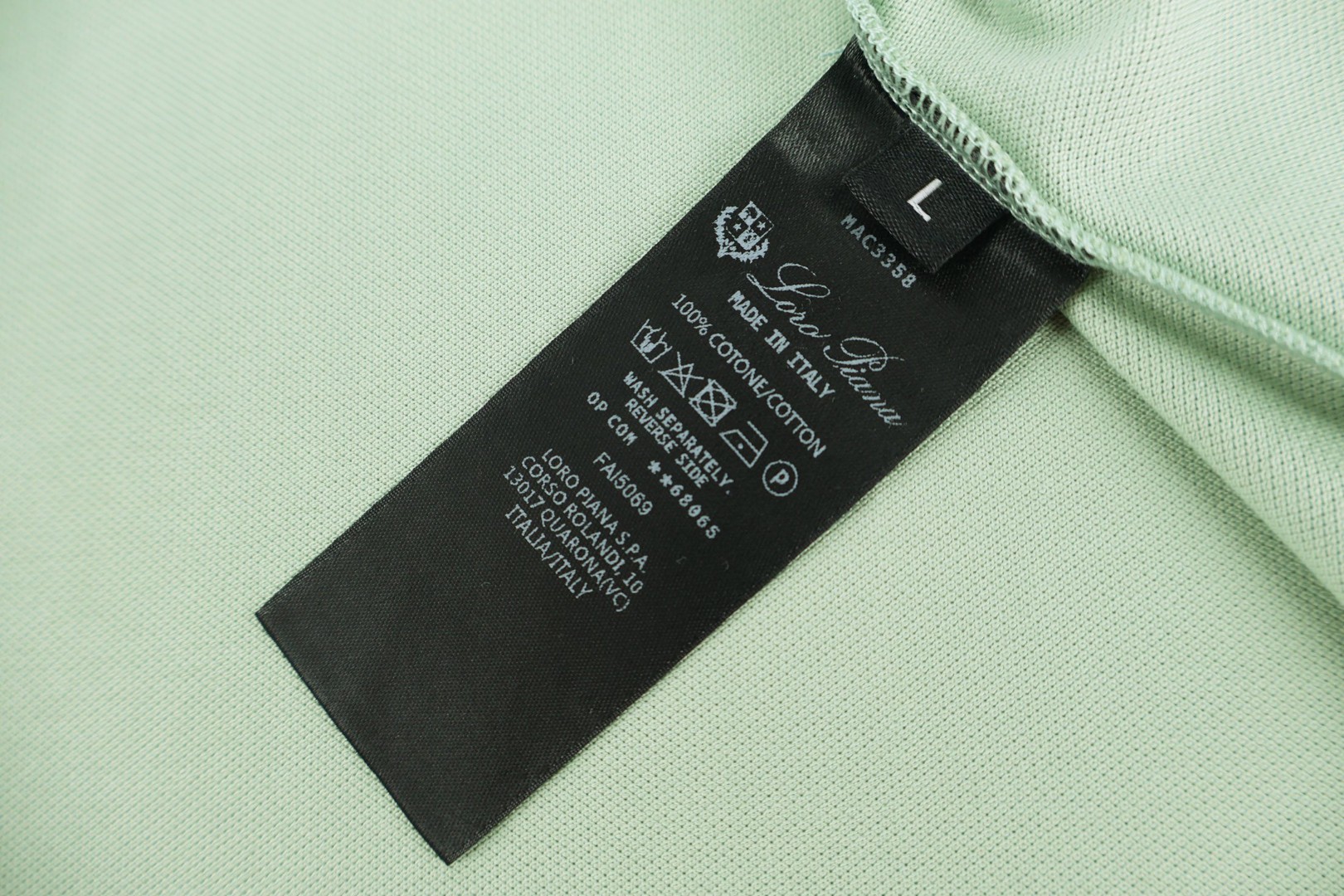 Loro Piana LP 标识刺绣Polo衫 短袖 夏季 白色 绿色 棕色 A2 