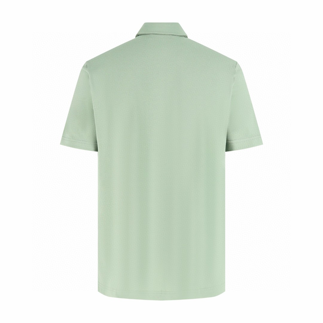 Loro Piana LP 标识刺绣Polo衫 短袖 夏季 白色 绿色 棕色 A2 