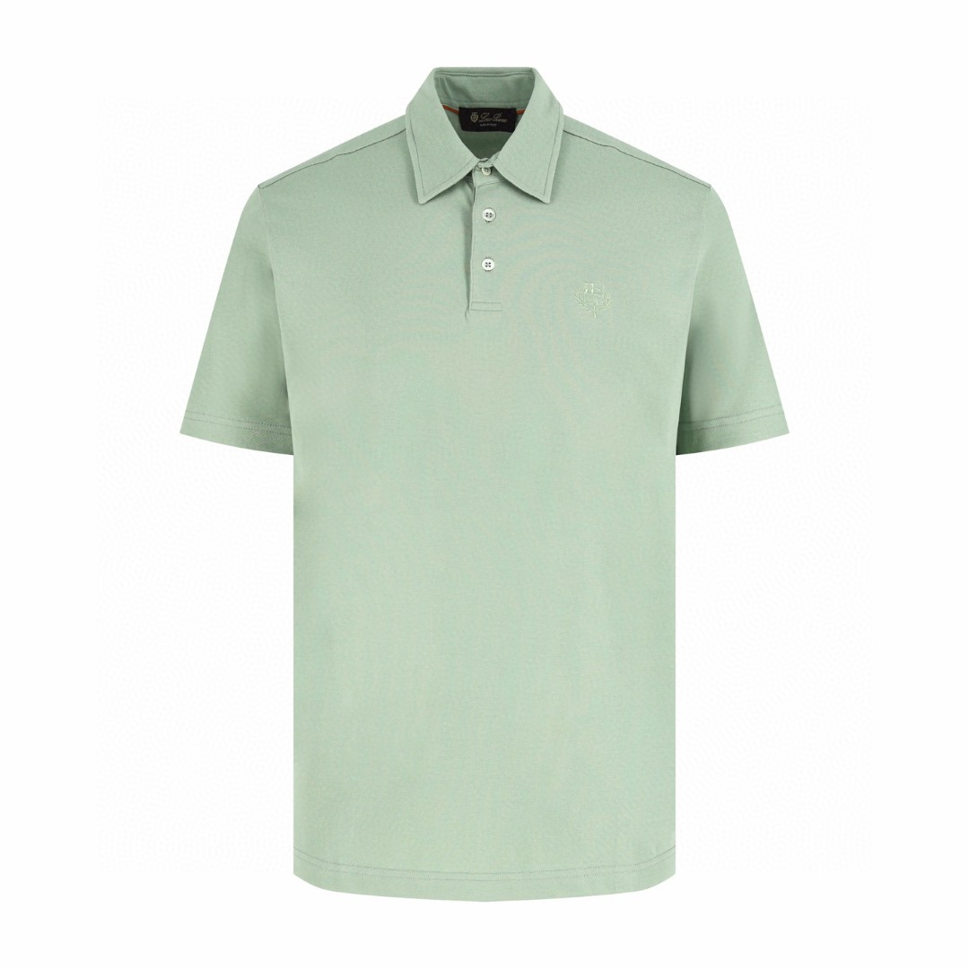 Loro Piana LP 标识刺绣Polo衫 短袖 夏季 白色 绿色 棕色 A2 