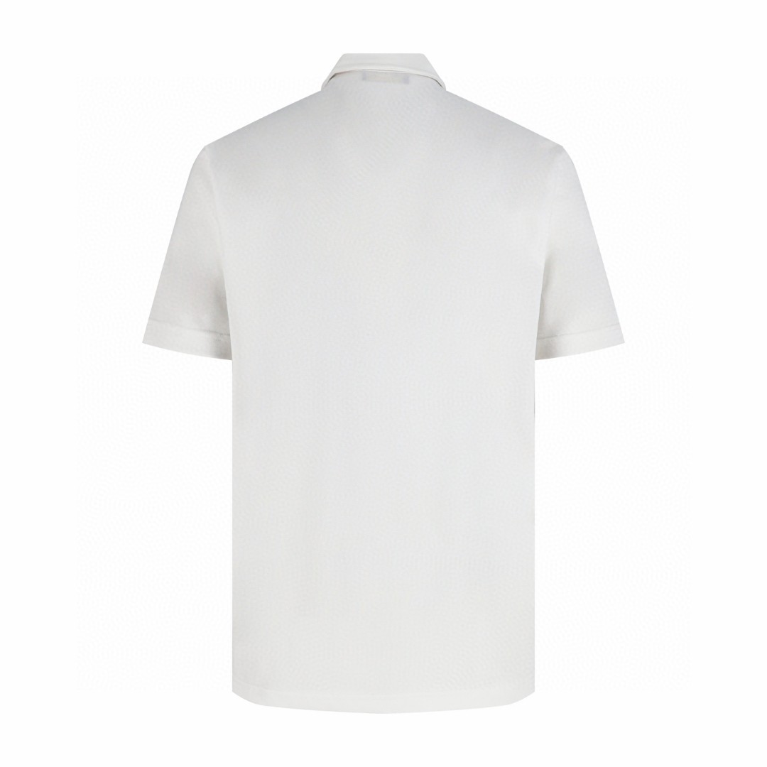 Loro Piana LP 标识刺绣Polo衫 短袖 夏季 白色 绿色 棕色 A2 