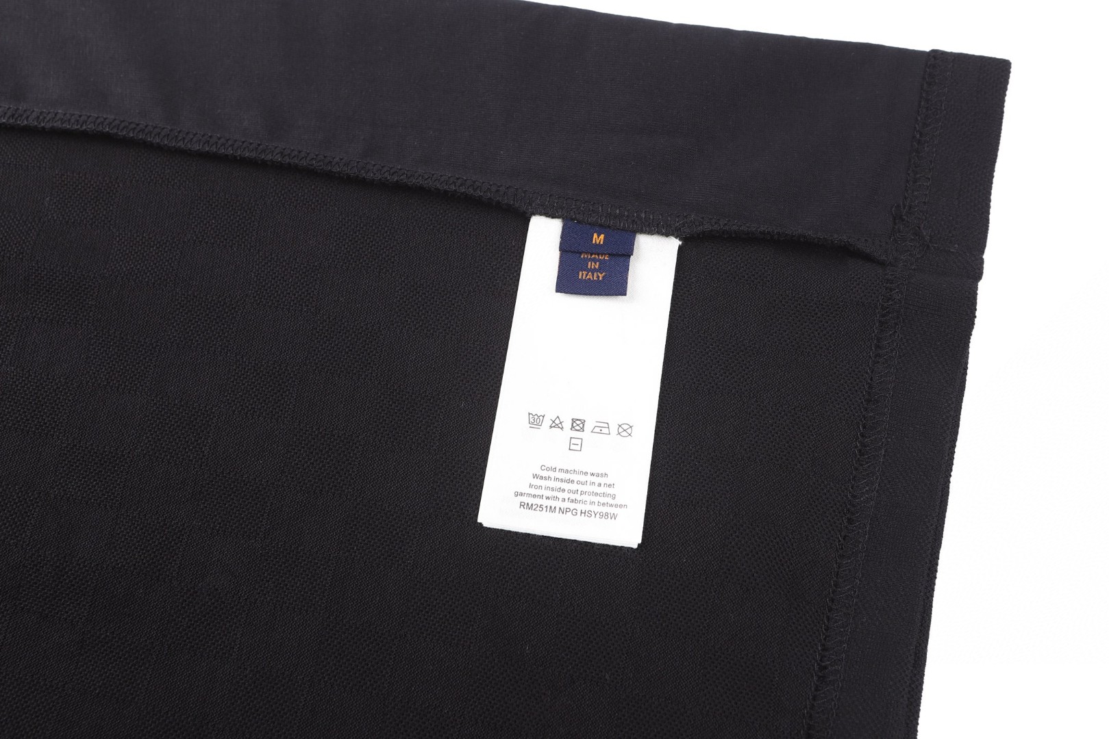 LOUIS VUITTON 路易威登 LV 串珠棋盘格提花圆领短袖 T恤 黑色 A2 1AIMLY