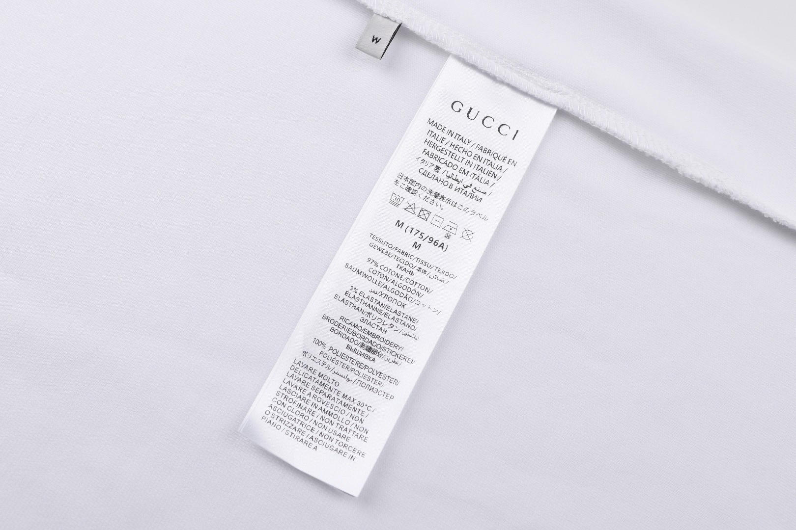 GUCCI 古驰 口袋马蹄扣刺绣圆领短袖 T恤 夏季 白色 A0