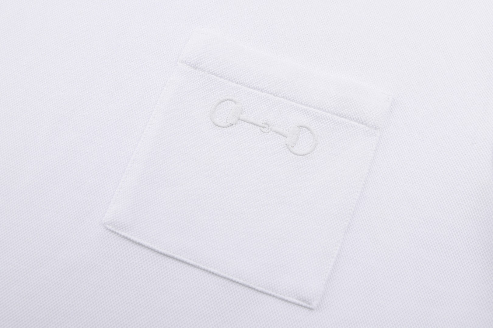 GUCCI 古驰 口袋马蹄扣刺绣圆领短袖 T恤 夏季 白色 A0