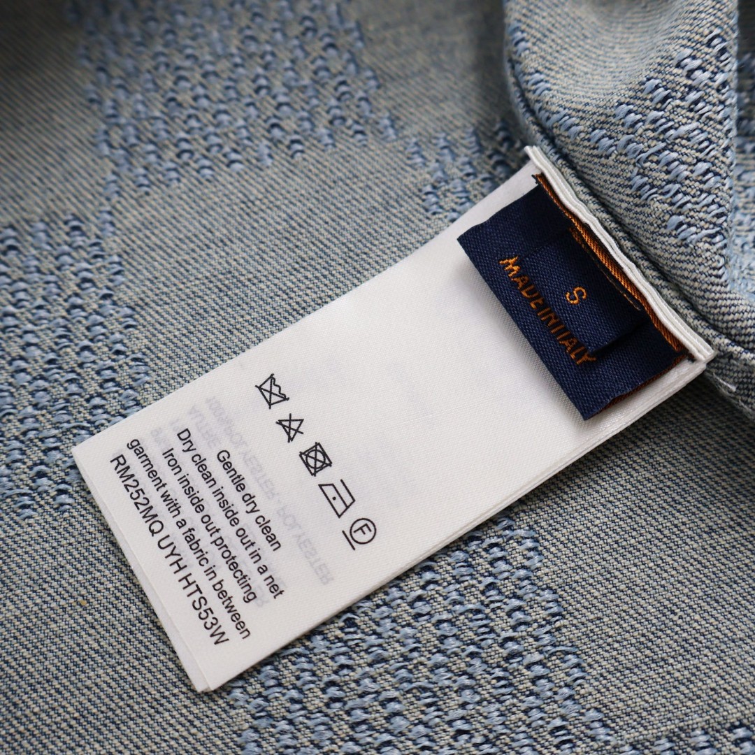 LOUIS VUITTON 路易威登 棋盘格牛仔衬衫 短袖 外套 蓝色 B0 
