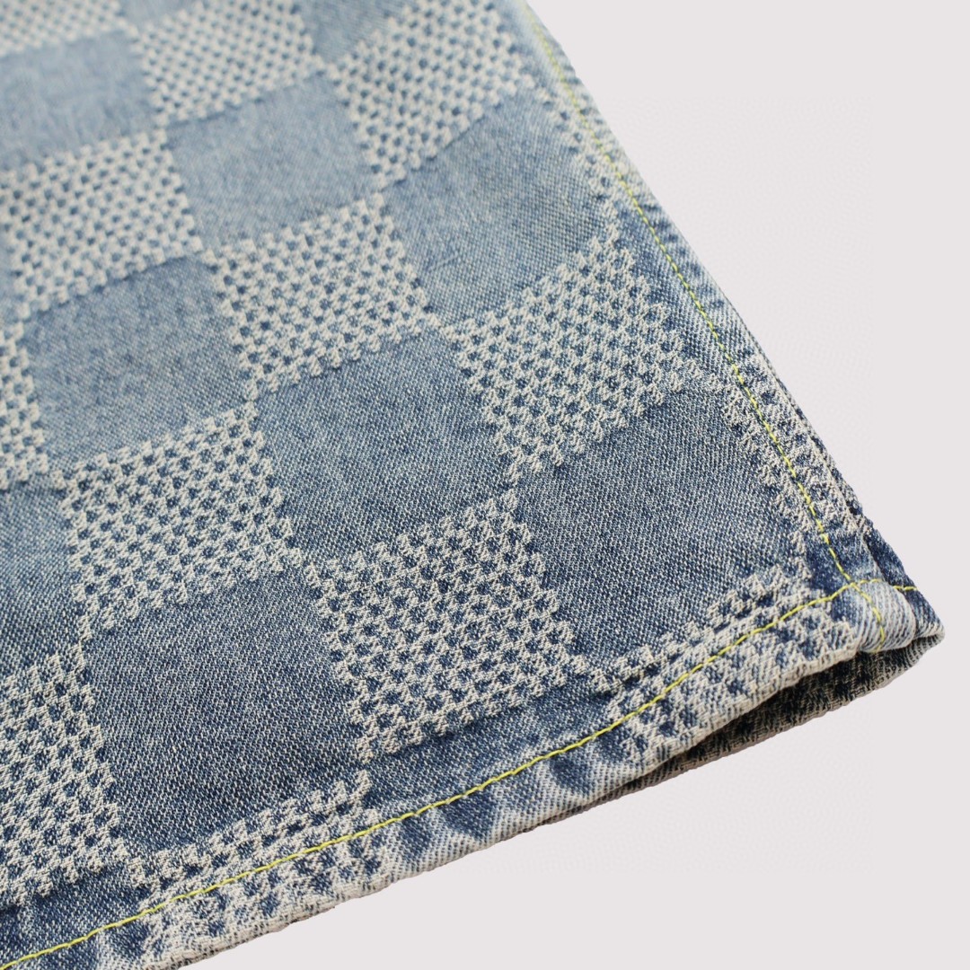 LOUIS VUITTON 路易威登 棋盘格牛仔衬衫 短袖 外套 蓝色 B0 