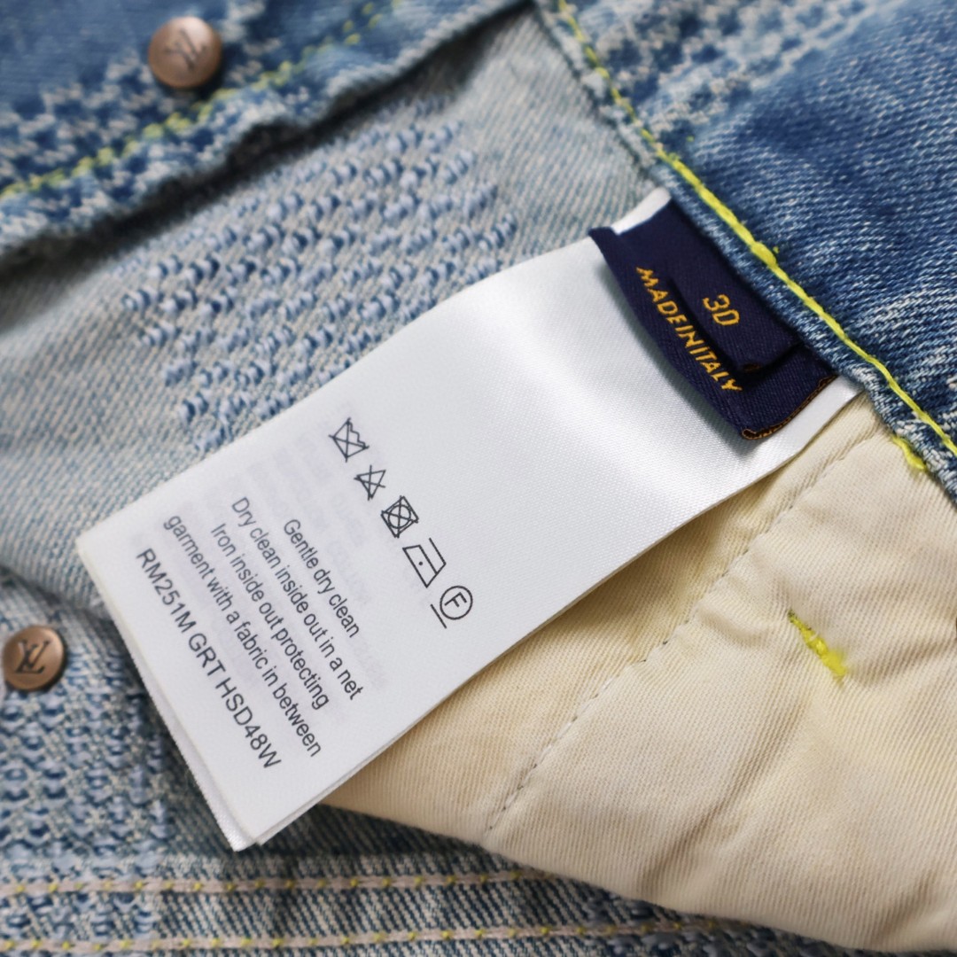 LOUIS VUITTON 路易威登 棋盘格牛仔短裤 休闲裤 裤子 蓝色 B0 1AHVDS