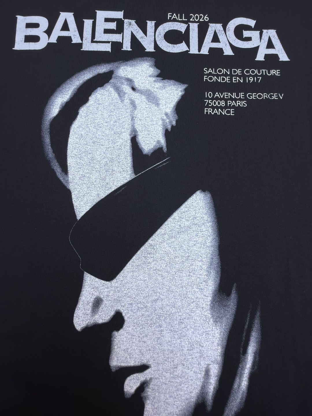 Balenciaga 巴黎世家 墨镜印花短袖 T恤 圆领 夏季 黑色 A0 