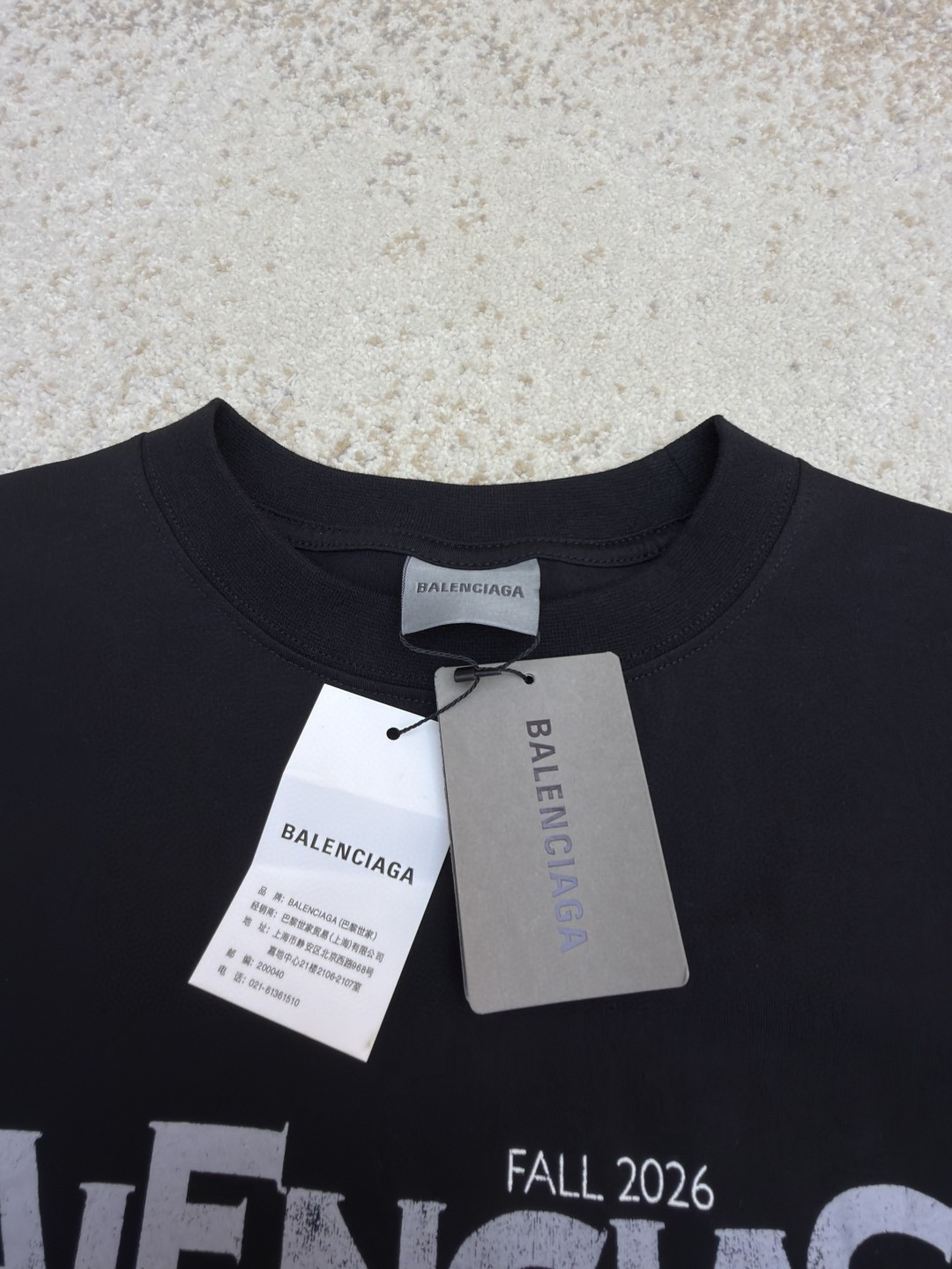 Balenciaga 巴黎世家 墨镜印花短袖 T恤 圆领 夏季 黑色 A0 