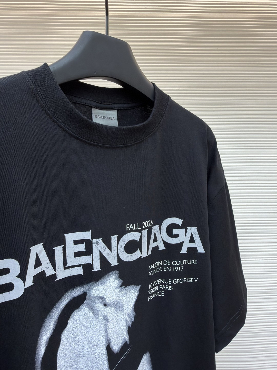 Balenciaga 巴黎世家 墨镜印花短袖 T恤 圆领 夏季 黑色 A0 