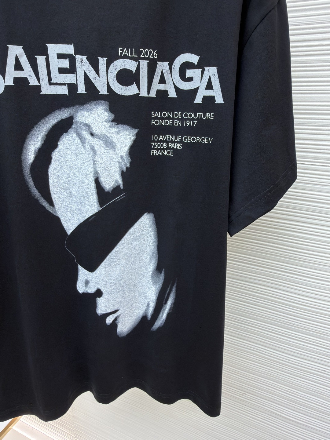 Balenciaga 巴黎世家 墨镜印花短袖 T恤 圆领 夏季 黑色 A0 