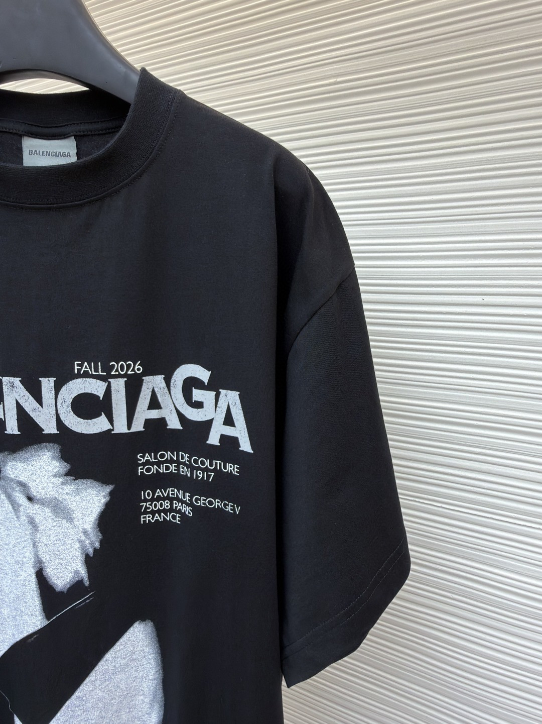 Balenciaga 巴黎世家 墨镜印花短袖 T恤 圆领 夏季 黑色 A0 