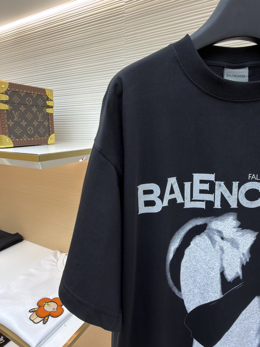 Balenciaga 巴黎世家 墨镜印花短袖 T恤 圆领 夏季 黑色 A0 