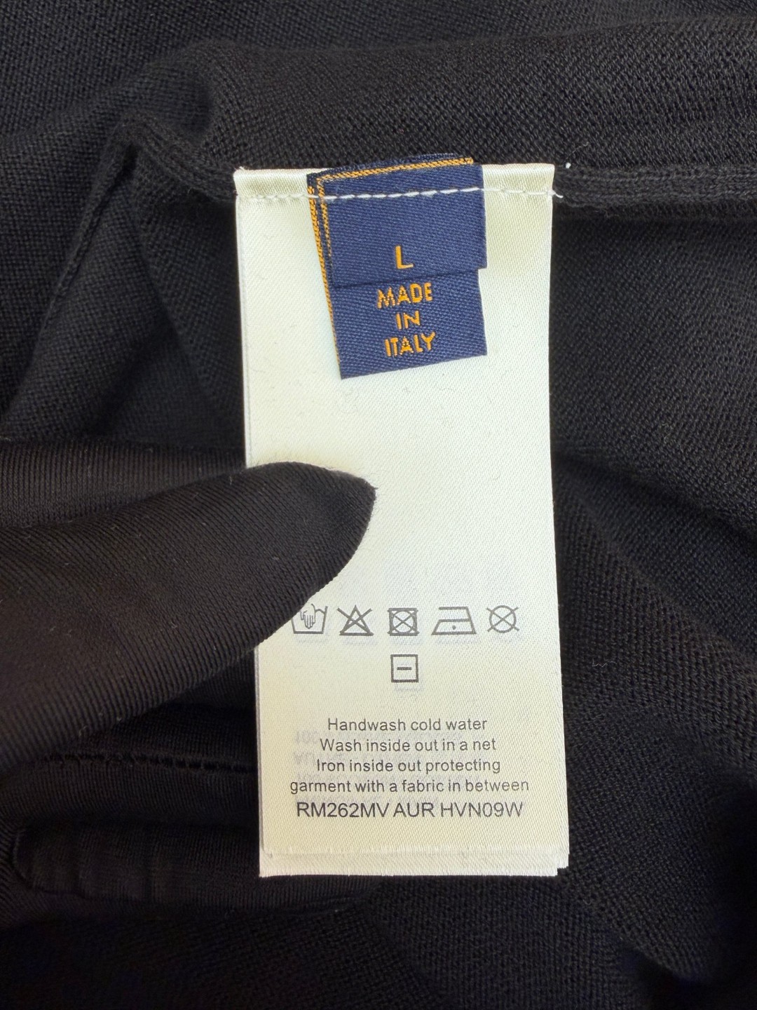 LOUIS VUITTON 路易威登 LV 烫钻提花标识针织短袖 夏季 T恤 黑色 B0 1AJR10