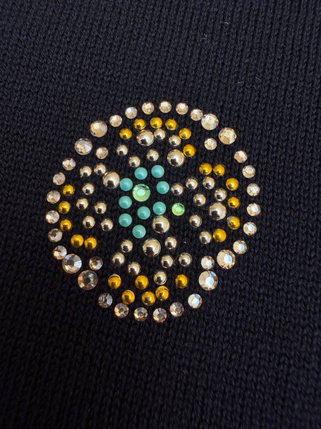 LOUIS VUITTON 路易威登 LV 烫钻提花标识针织短袖 夏季 T恤 黑色 B0 1AJR10