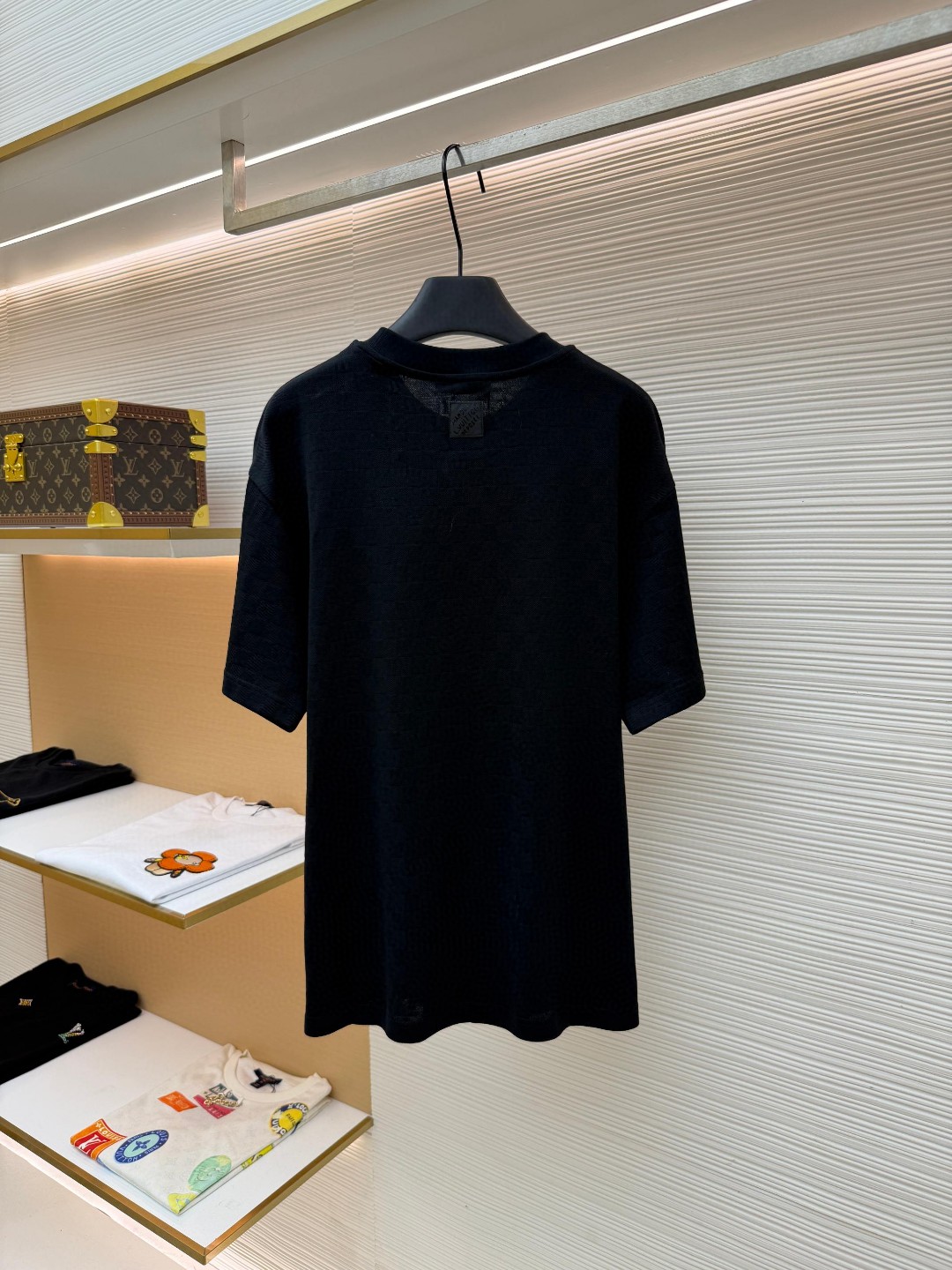 LOUIS VUITTON 路易威登 LV 黑花束暗格圆领针织短袖 夏季 T恤 黑色 A5 1AJRHM