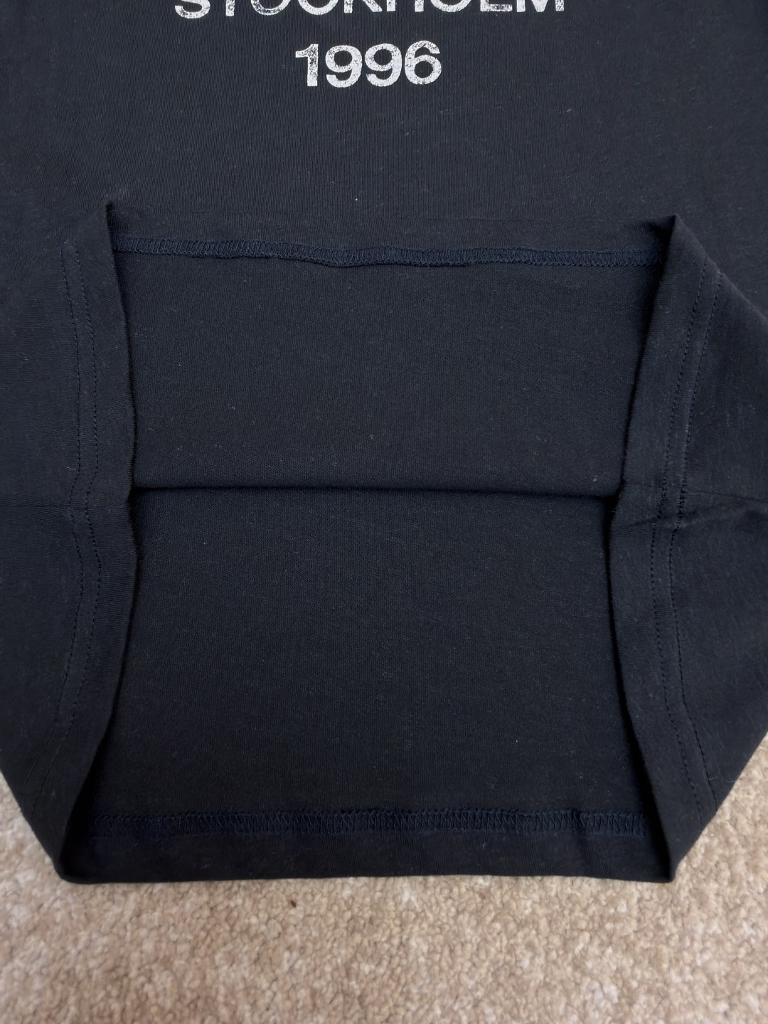 Acne Studios 1996泥染水洗做旧修身圆领T恤 短袖 白色 黑色 女款 A0 