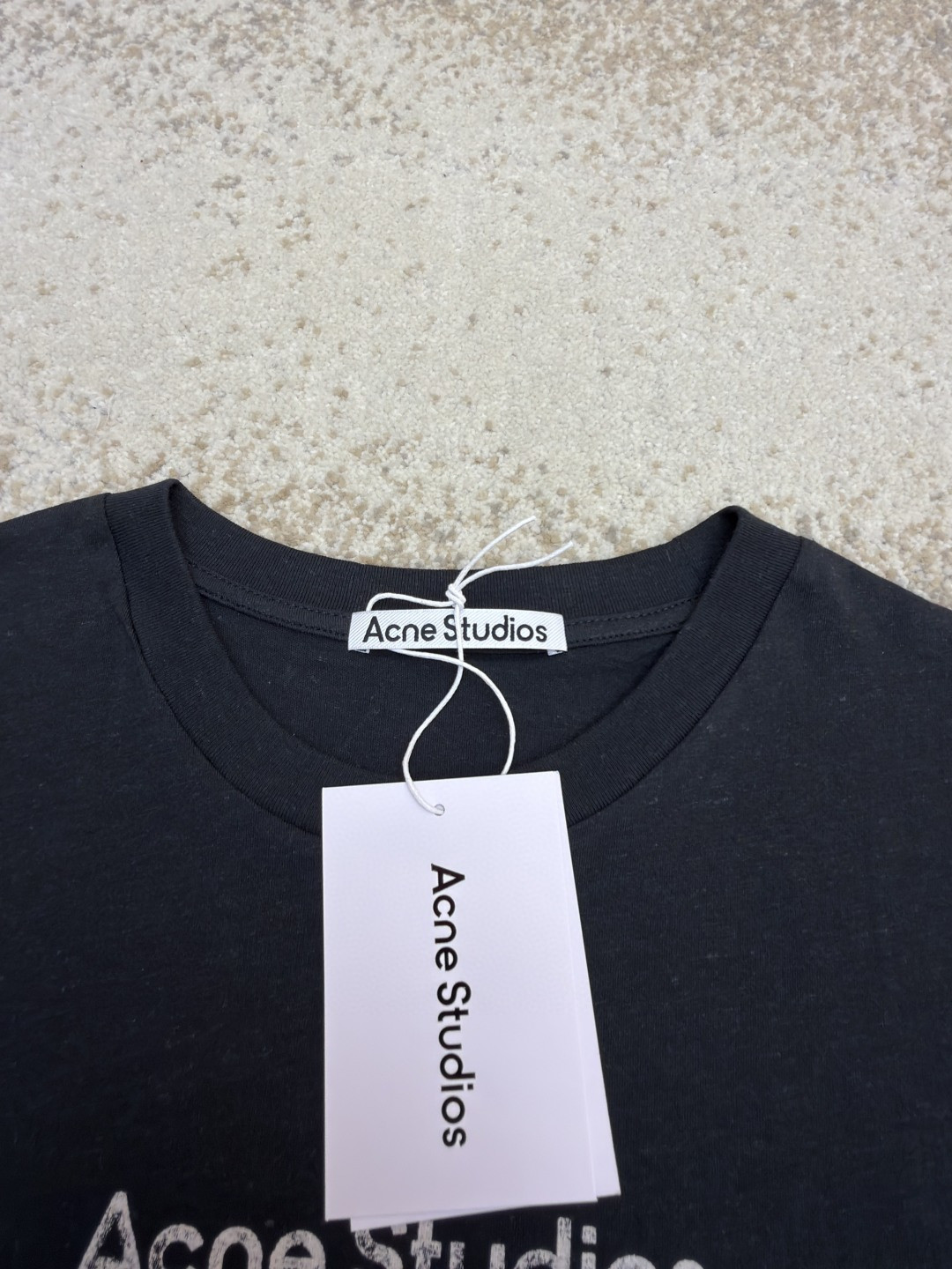 Acne Studios 1996泥染水洗做旧修身圆领T恤 短袖 白色 黑色 女款 A0 