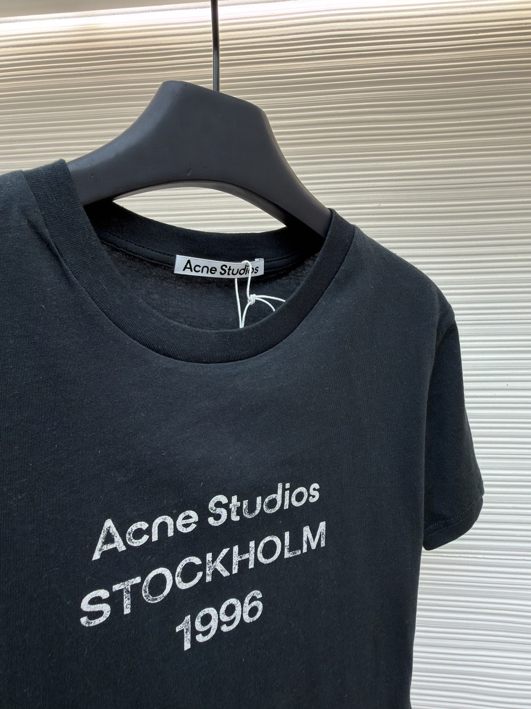 Acne Studios 1996泥染水洗做旧修身圆领T恤 短袖 白色 黑色 女款 A0 
