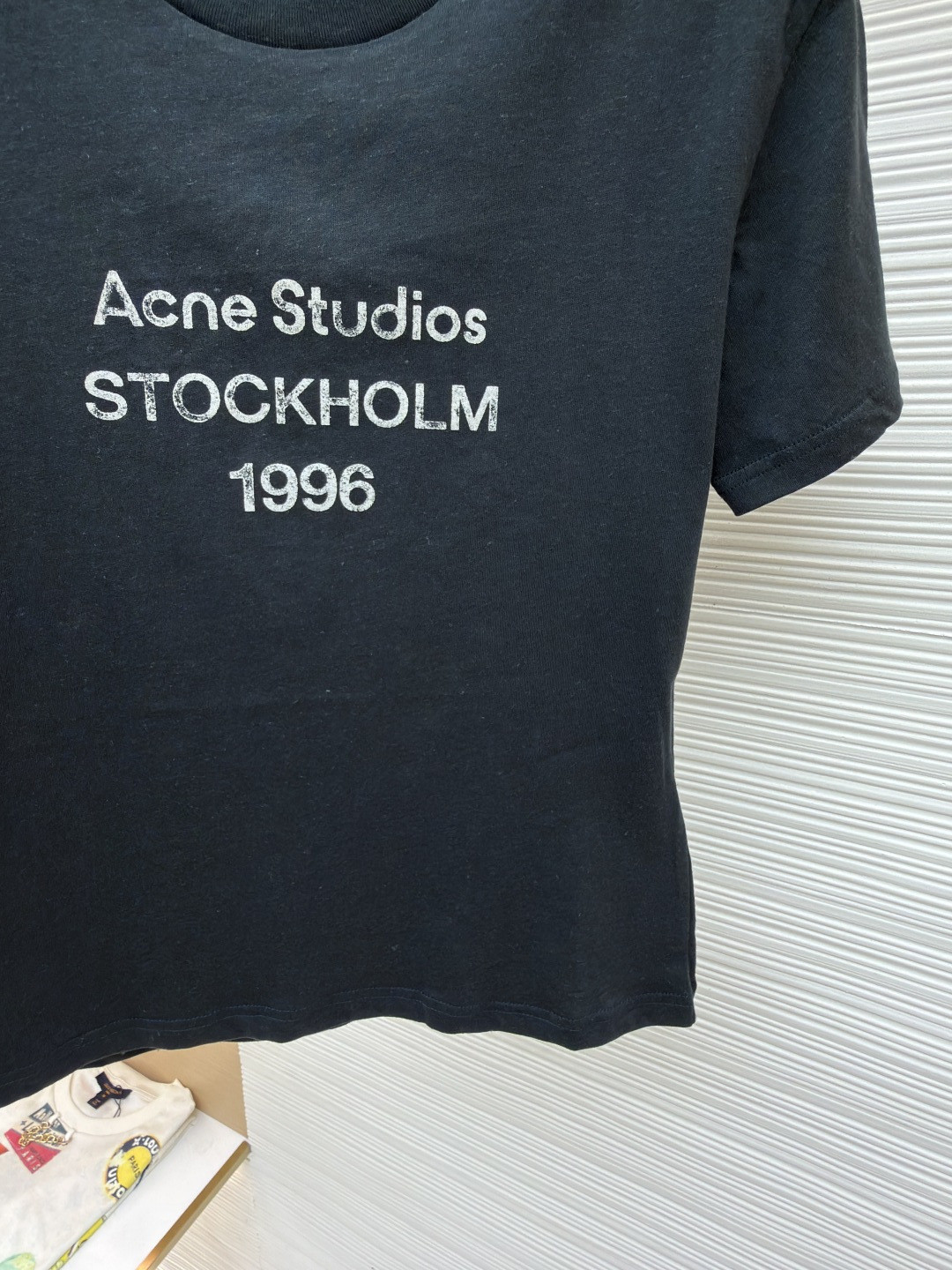 Acne Studios 1996泥染水洗做旧修身圆领T恤 短袖 白色 黑色 女款 A0 