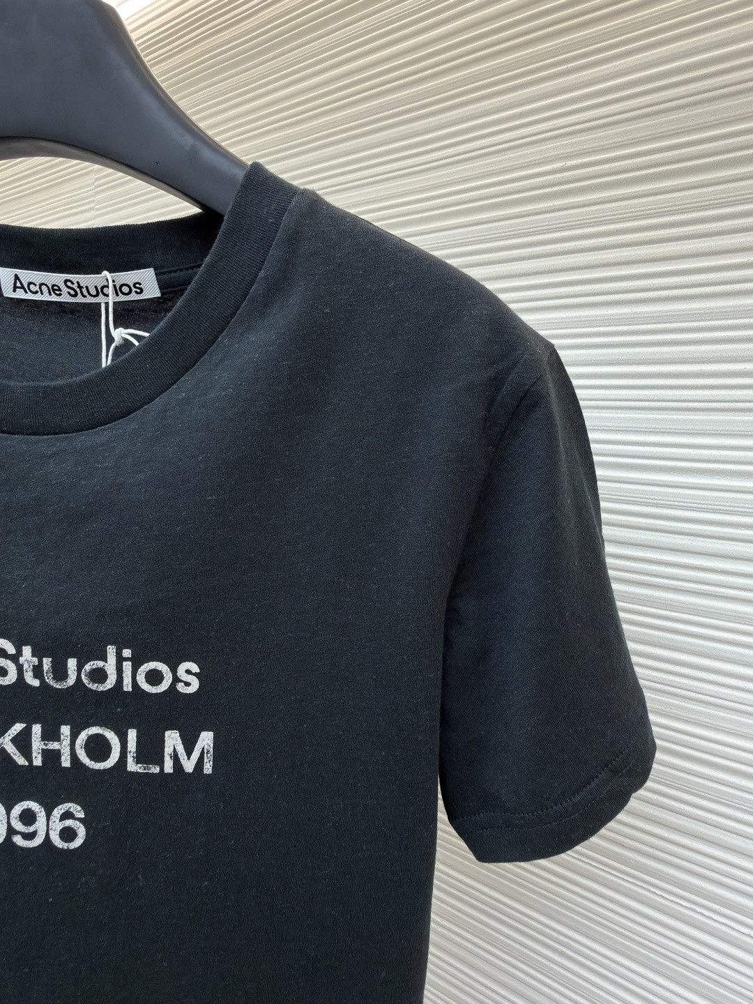 Acne Studios 1996泥染水洗做旧修身圆领T恤 短袖 白色 黑色 女款 A0 