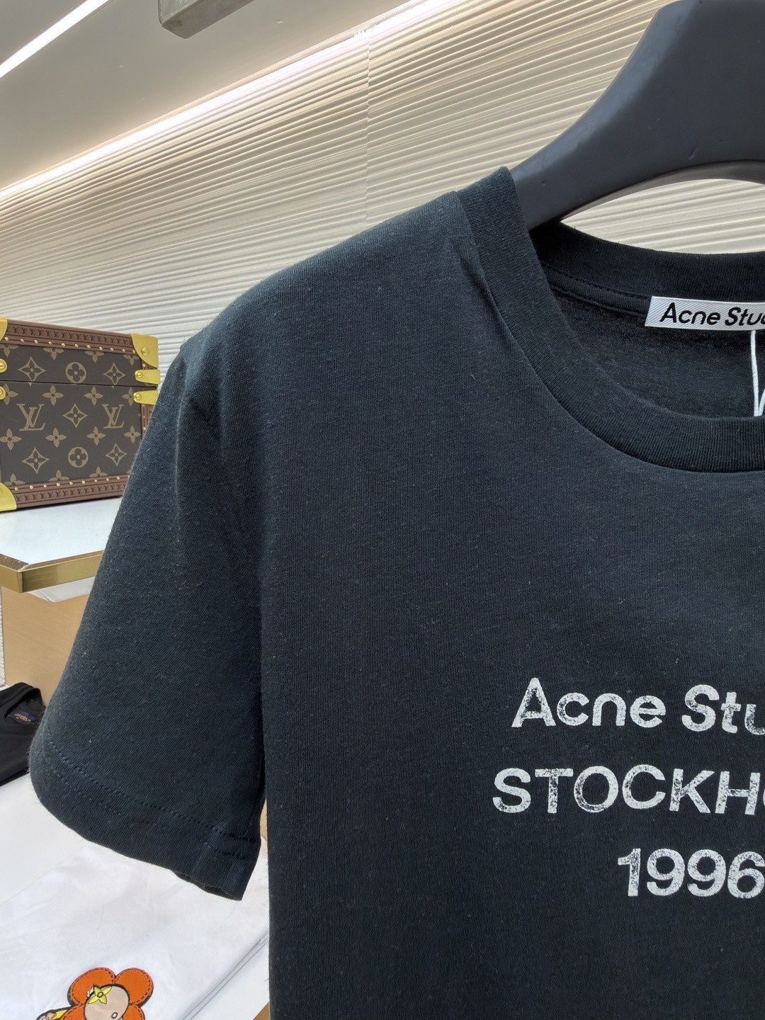 Acne Studios 1996泥染水洗做旧修身圆领T恤 短袖 白色 黑色 女款 A0 